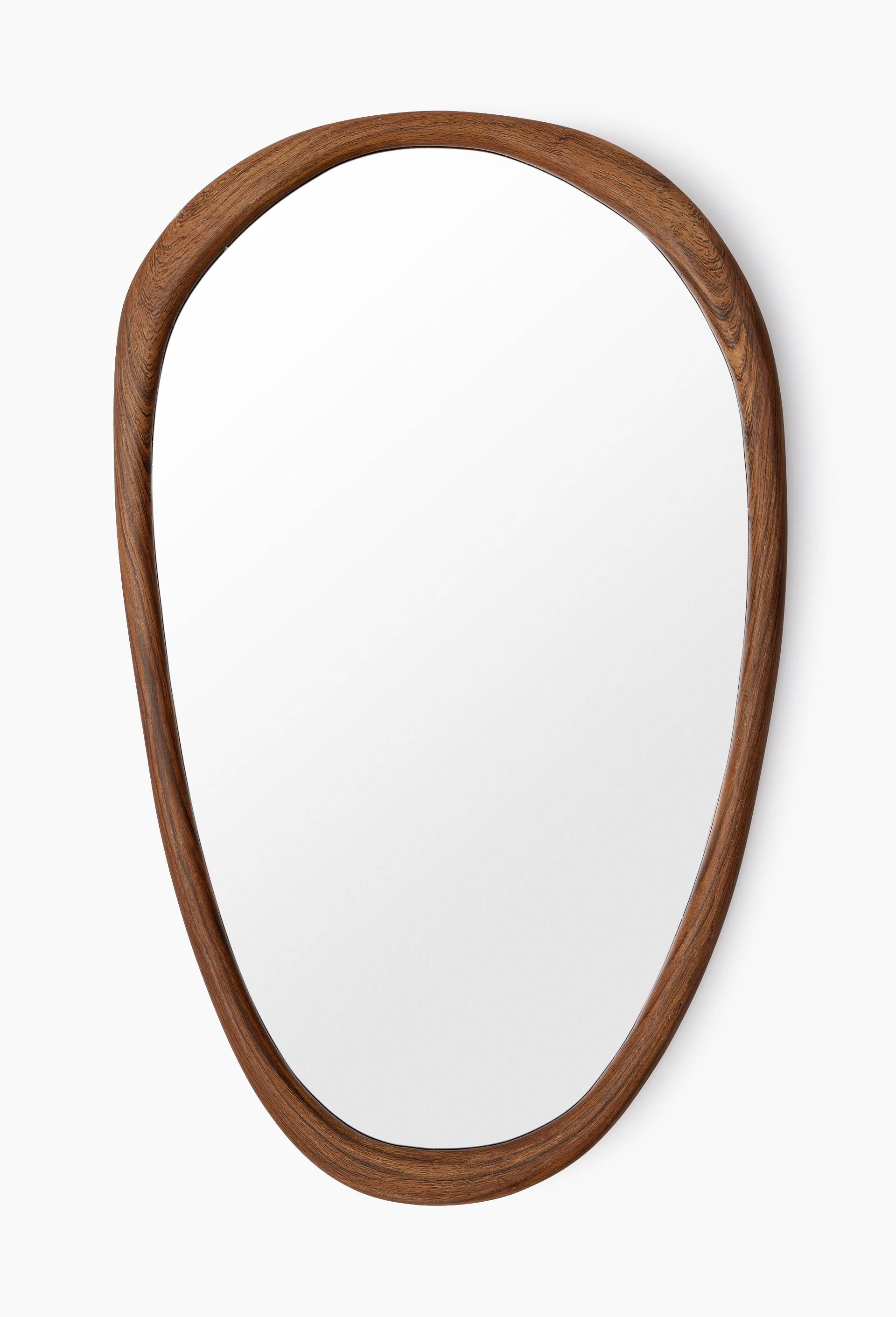 Miroir ondul&eacute;, 44x2x48cm, en bois, Brun fonc&eacute;, large image number 0.0