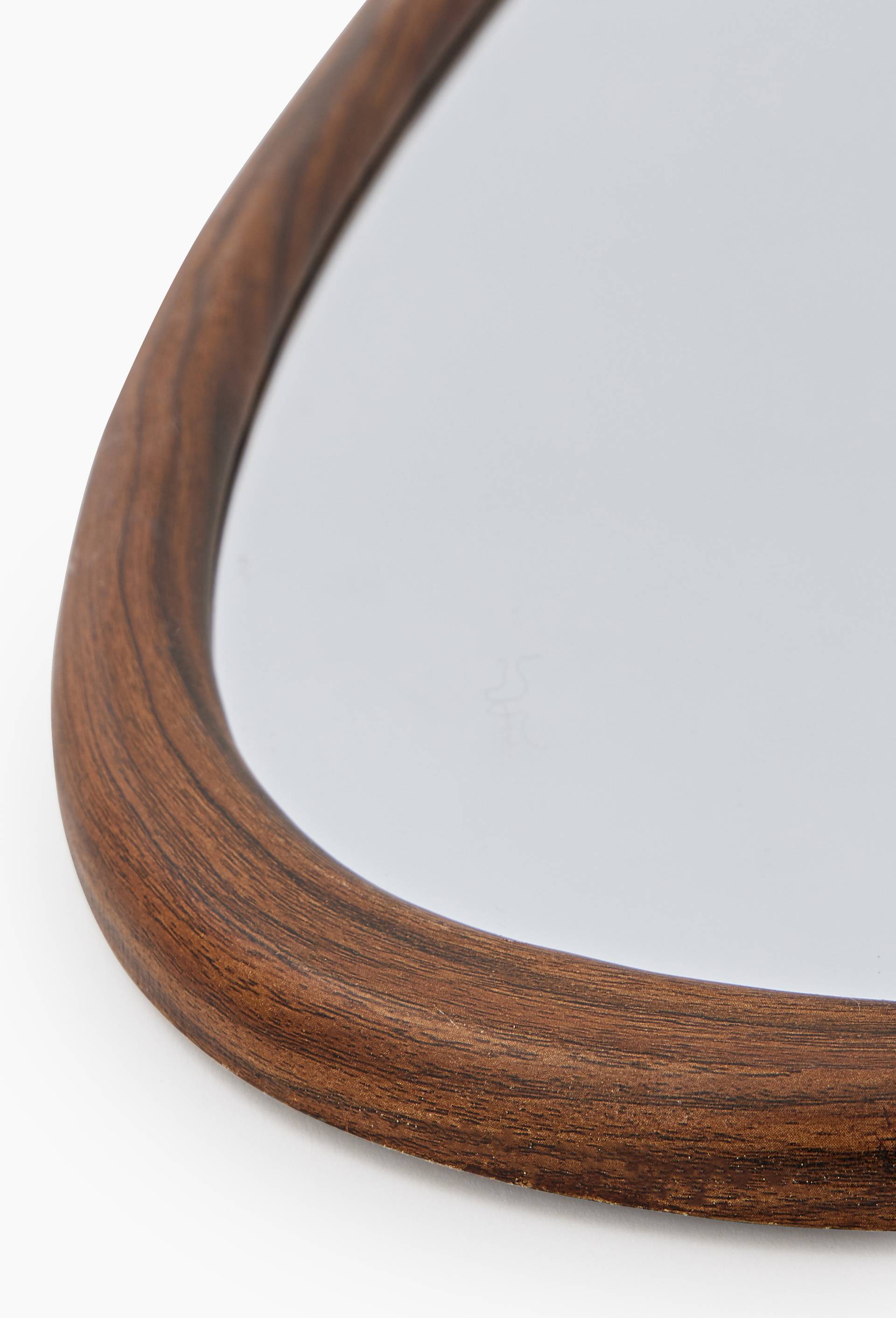 Miroir ondul&eacute;, 44x2x48cm, en bois, Brun fonc&eacute;, large image number 1