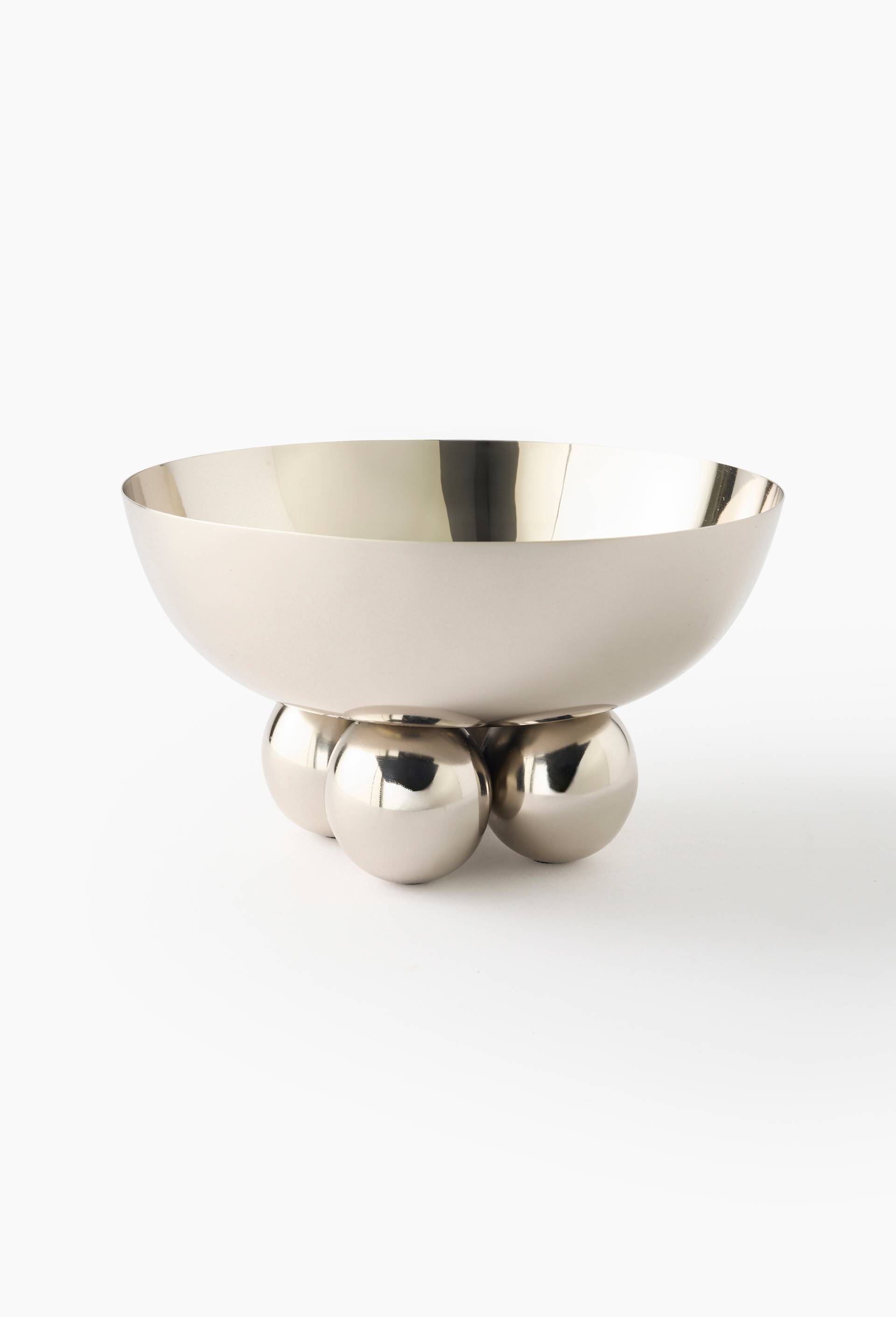 Grande coupelle d&eacute;corative, 24x14cm, en acier, Argent, large image number 0