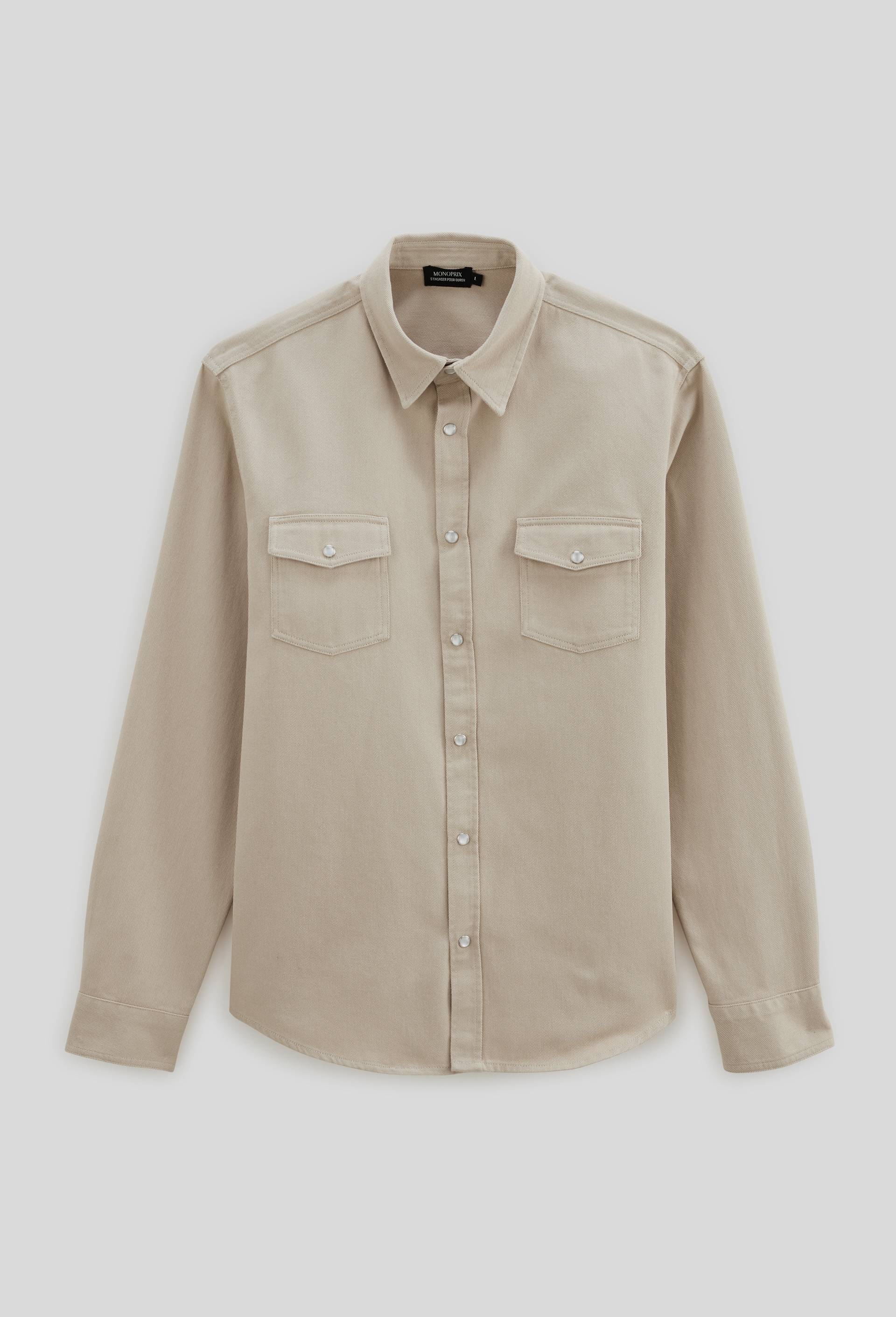 Chemise en jean en coton BIO GOTS, Beige clair, large image number 2