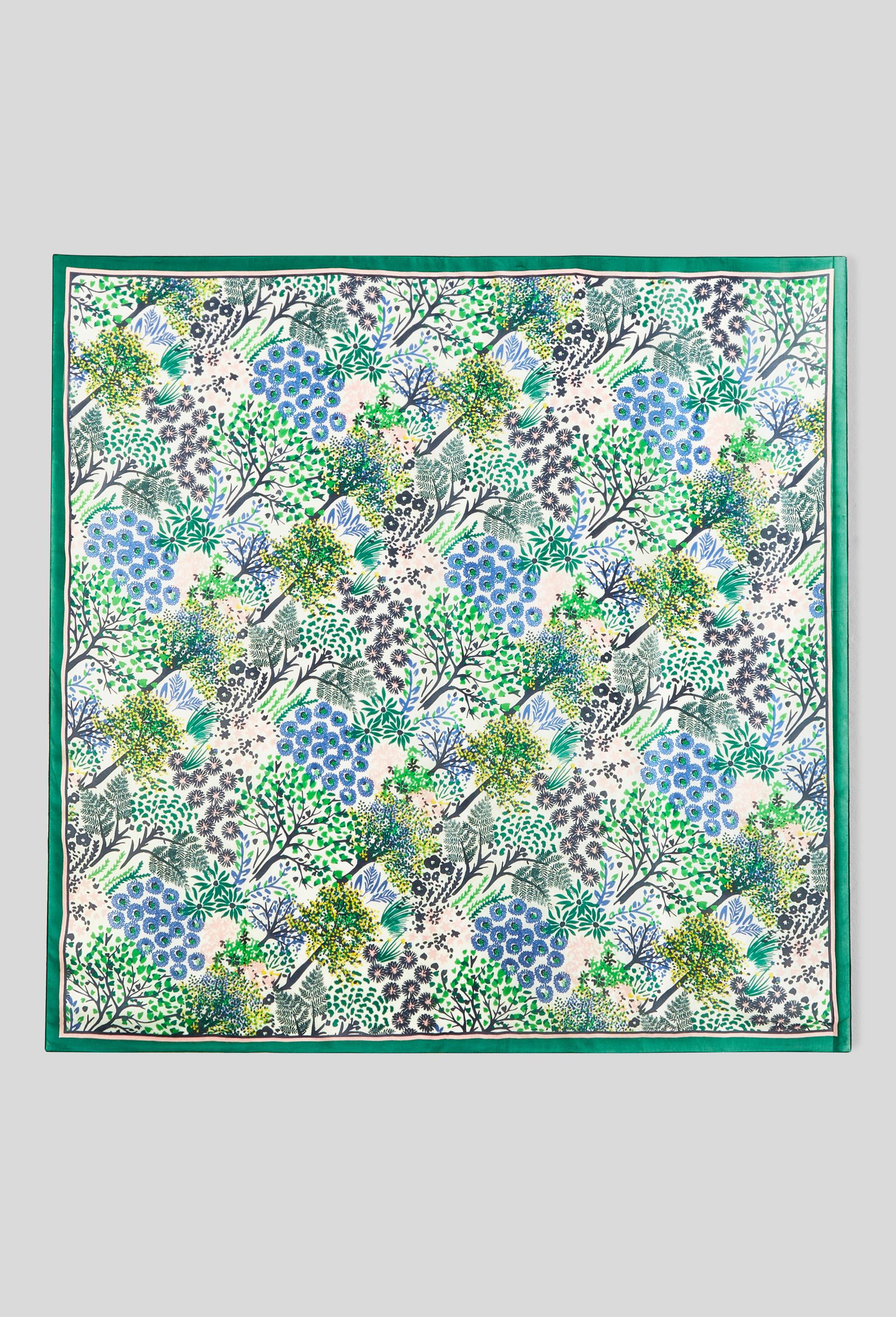 Foulard imprim&eacute; en soie, Vert, large image number 3.0