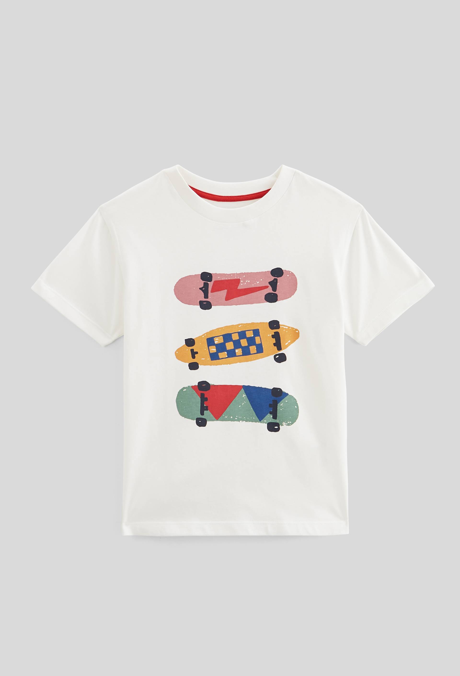 T-shirt manches courtes imprim&eacute; en coton BIO GOTS, Ecru, large image number 1