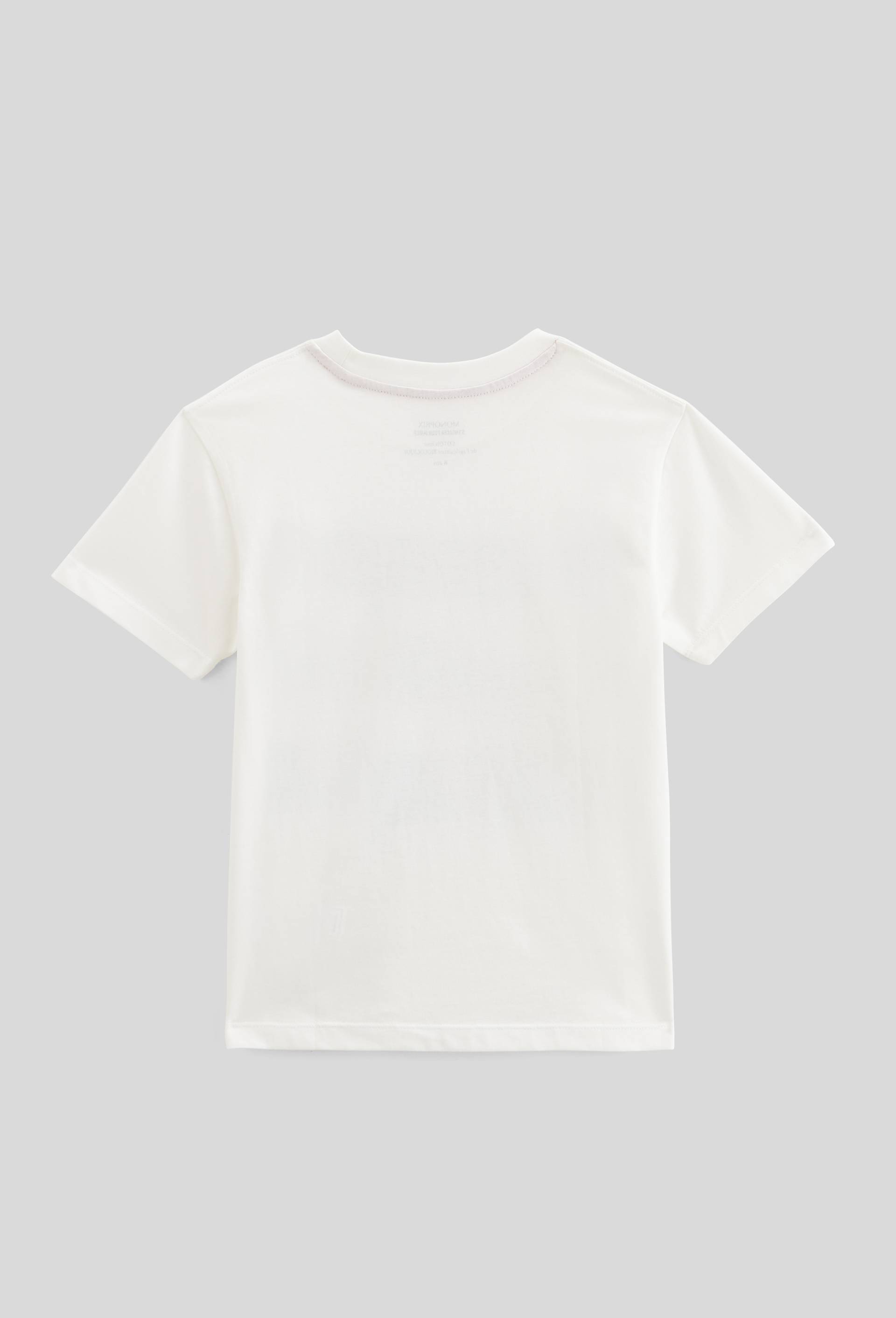 T-shirt manches courtes imprim&eacute; en coton BIO GOTS, Ecru, large image number 2