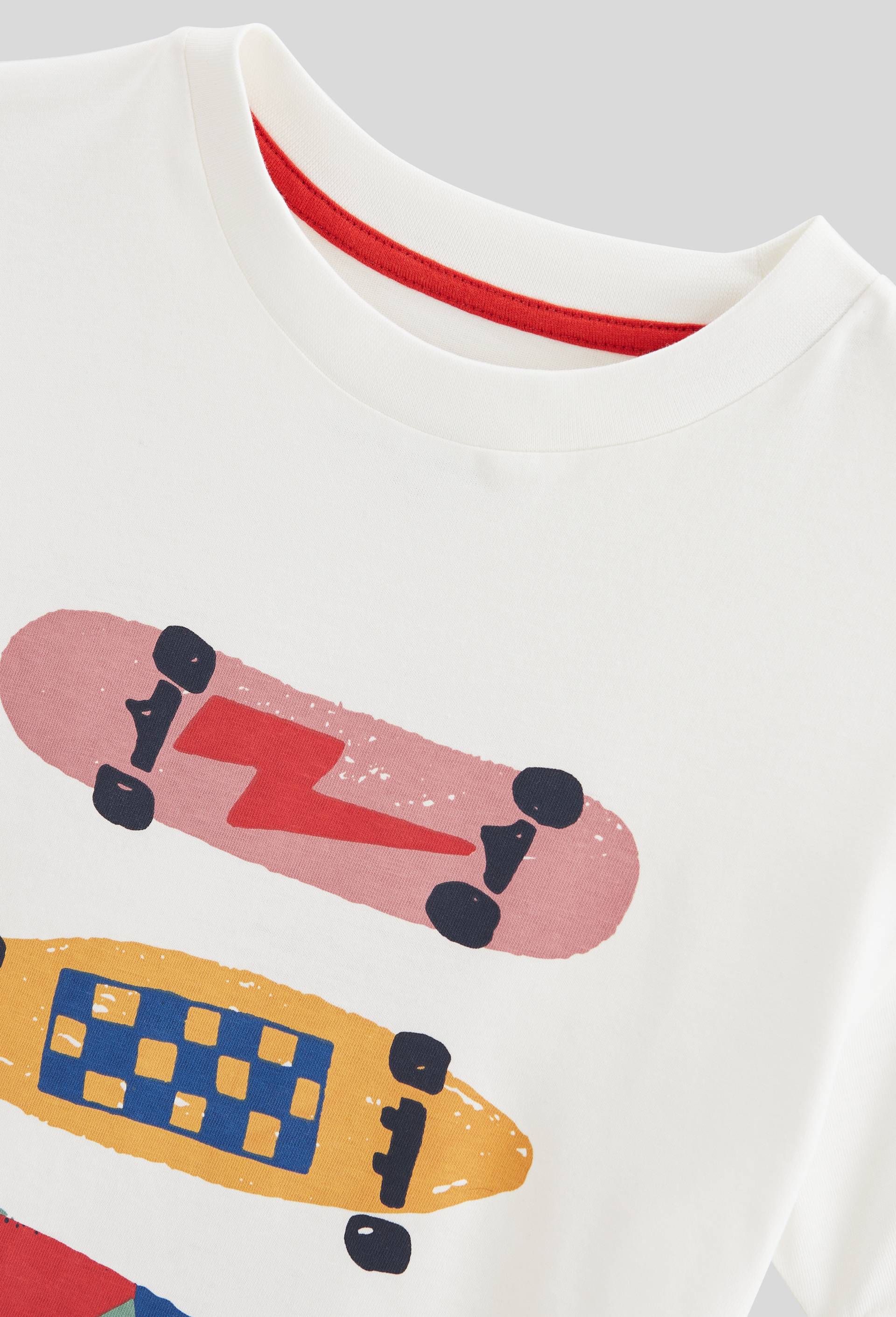 T-shirt manches courtes imprim&eacute; en coton BIO GOTS, Ecru, large image number 3
