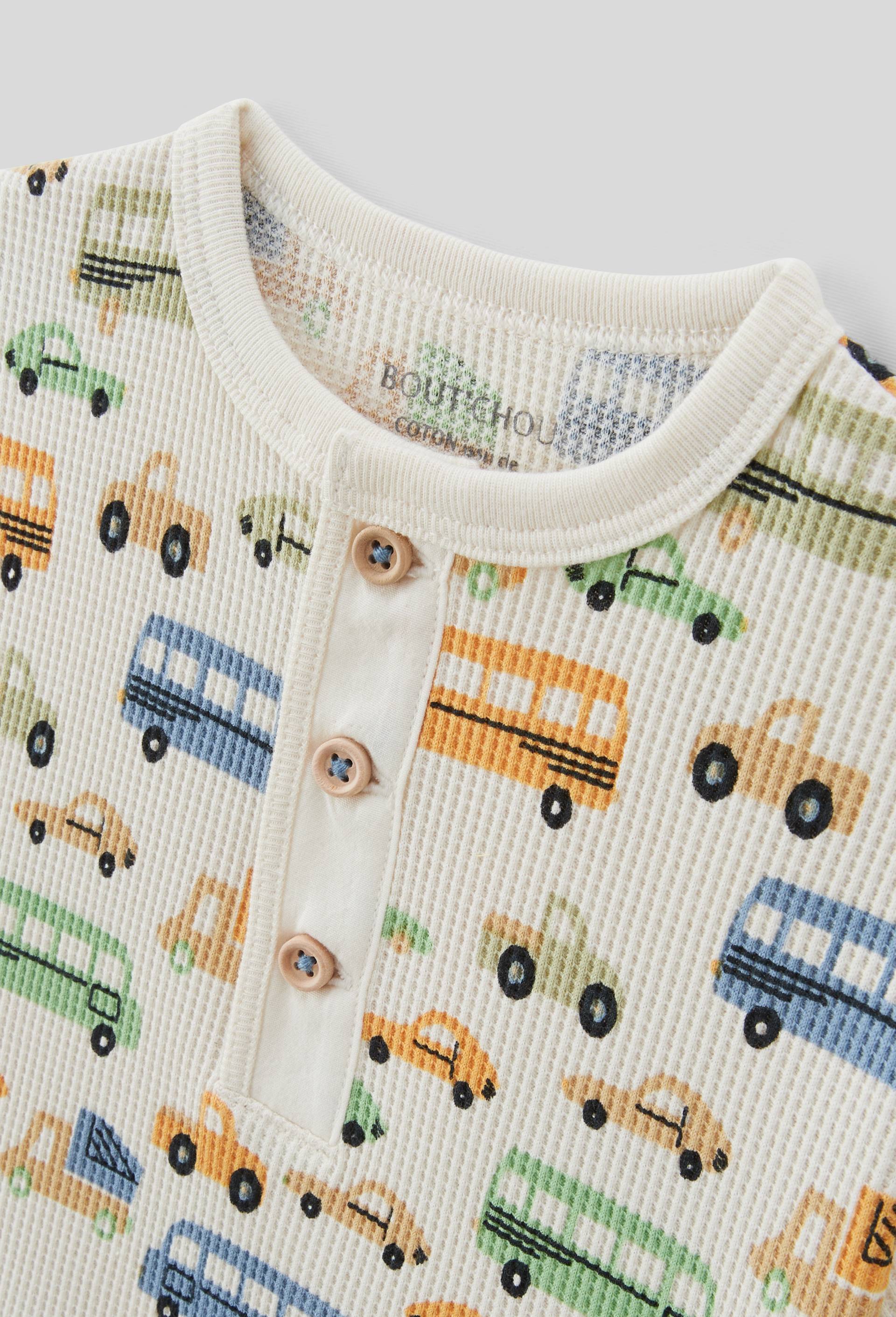 T-shirt manches courtes  imprim&eacute; en coton BIO GOTS, Beige clair, large image number 2