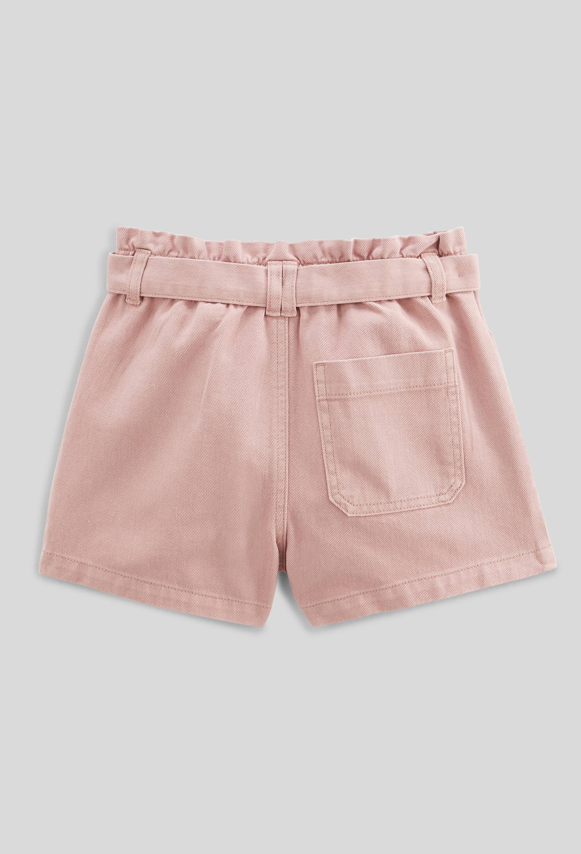 Short uni ceintur&eacute; en coton, Beige, large image number 2