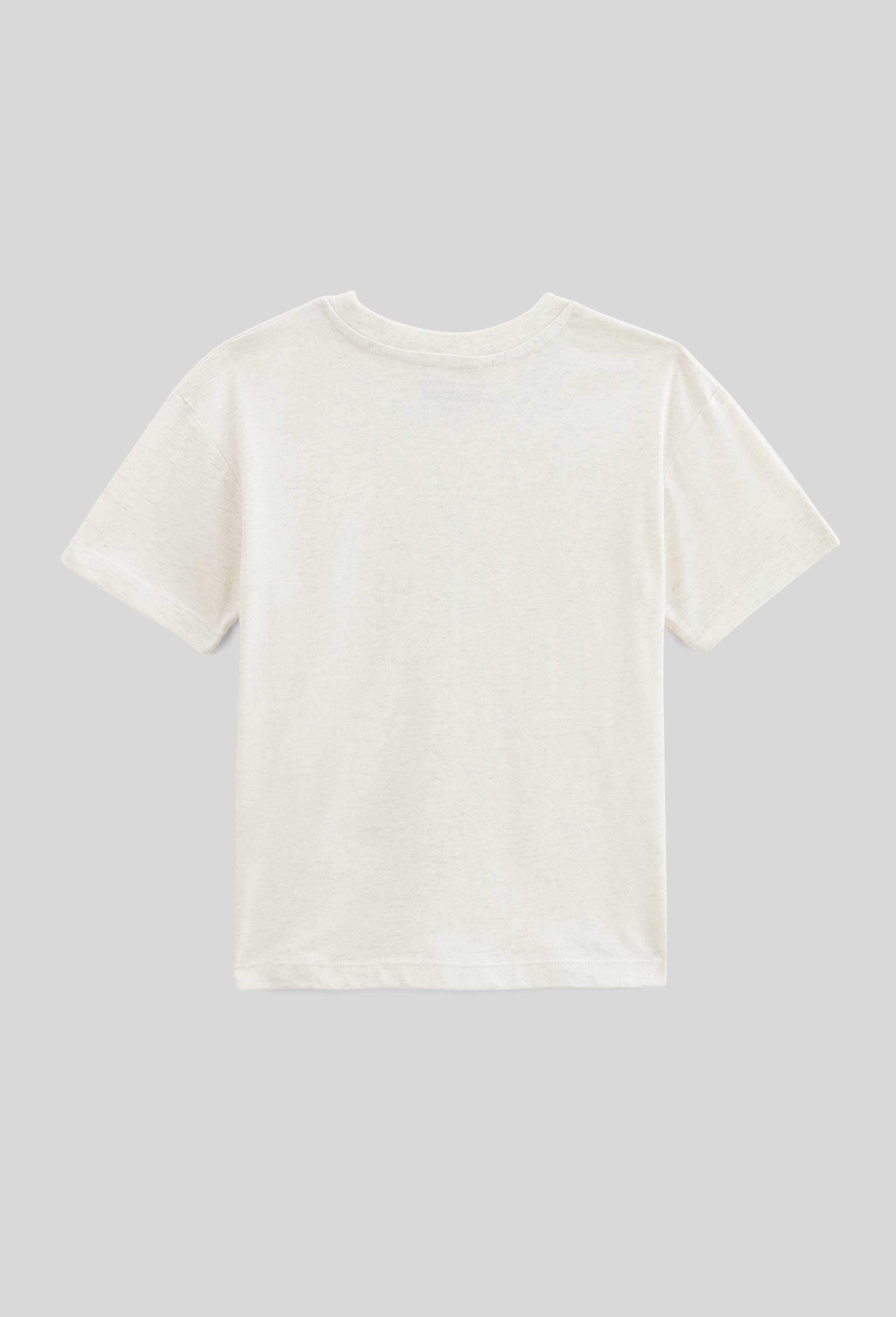T-shirt &agrave; d&eacute;tails m&eacute;tallis&eacute;s, Ecru, large image number 1