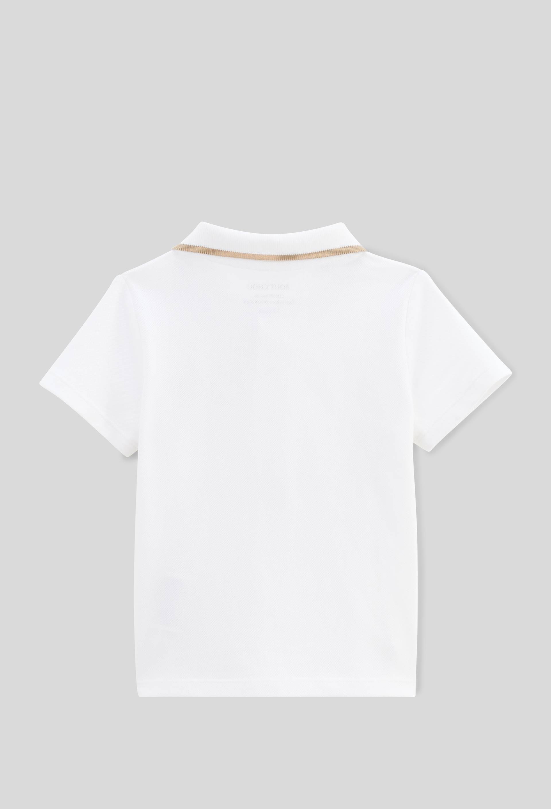 Polo manches courtes avec broderie en piqu&eacute; de coton BIO GOTS, Blanc, large image number 1.0