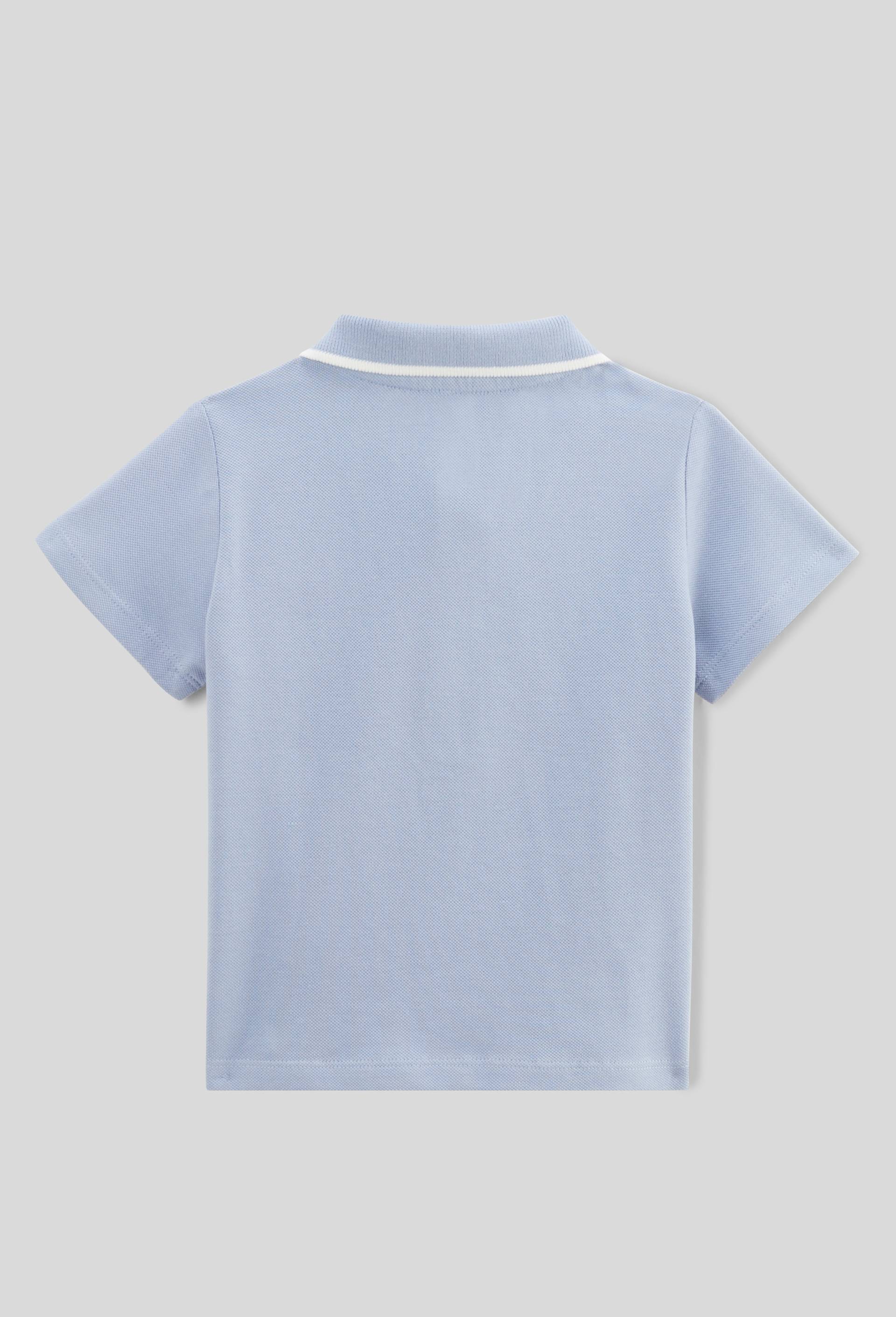 Polo manches courtes avec broderie en piqué de coton BIO GOTS, Bleu, large image number 1.0