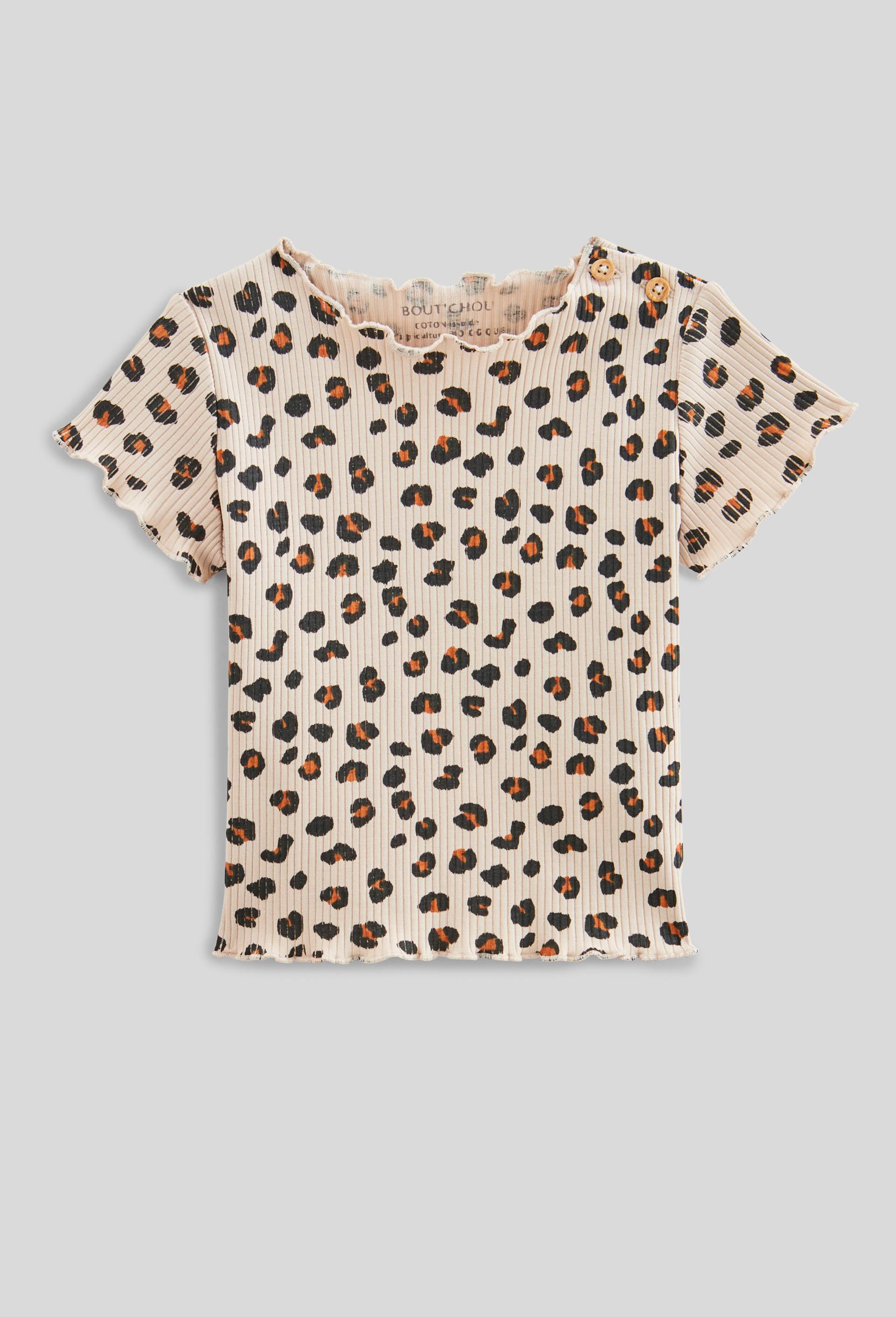 T-shirt manches courtes imprimé en coton BIO GOTS, Beige clair, large image number 0