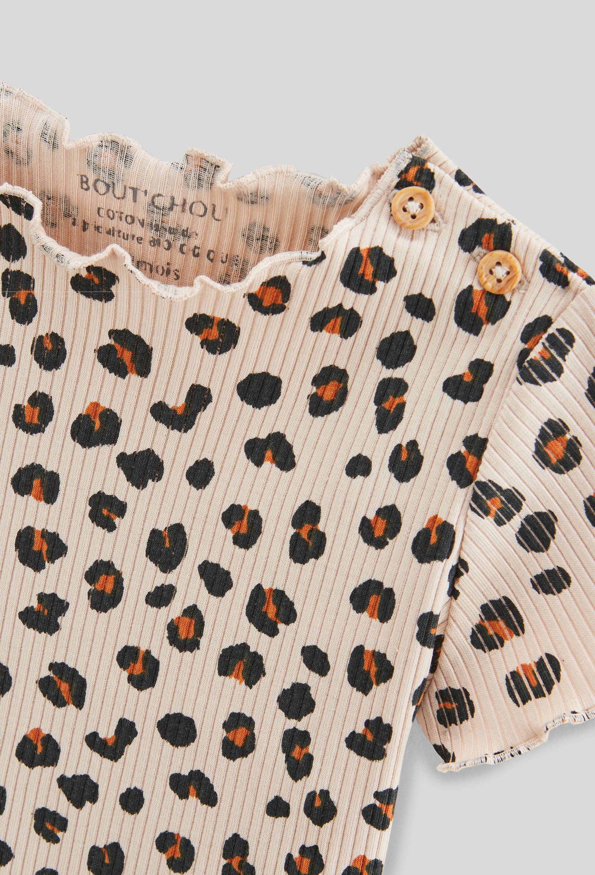 T-shirt manches courtes imprimé en coton BIO GOTS, Beige clair, large image number 2