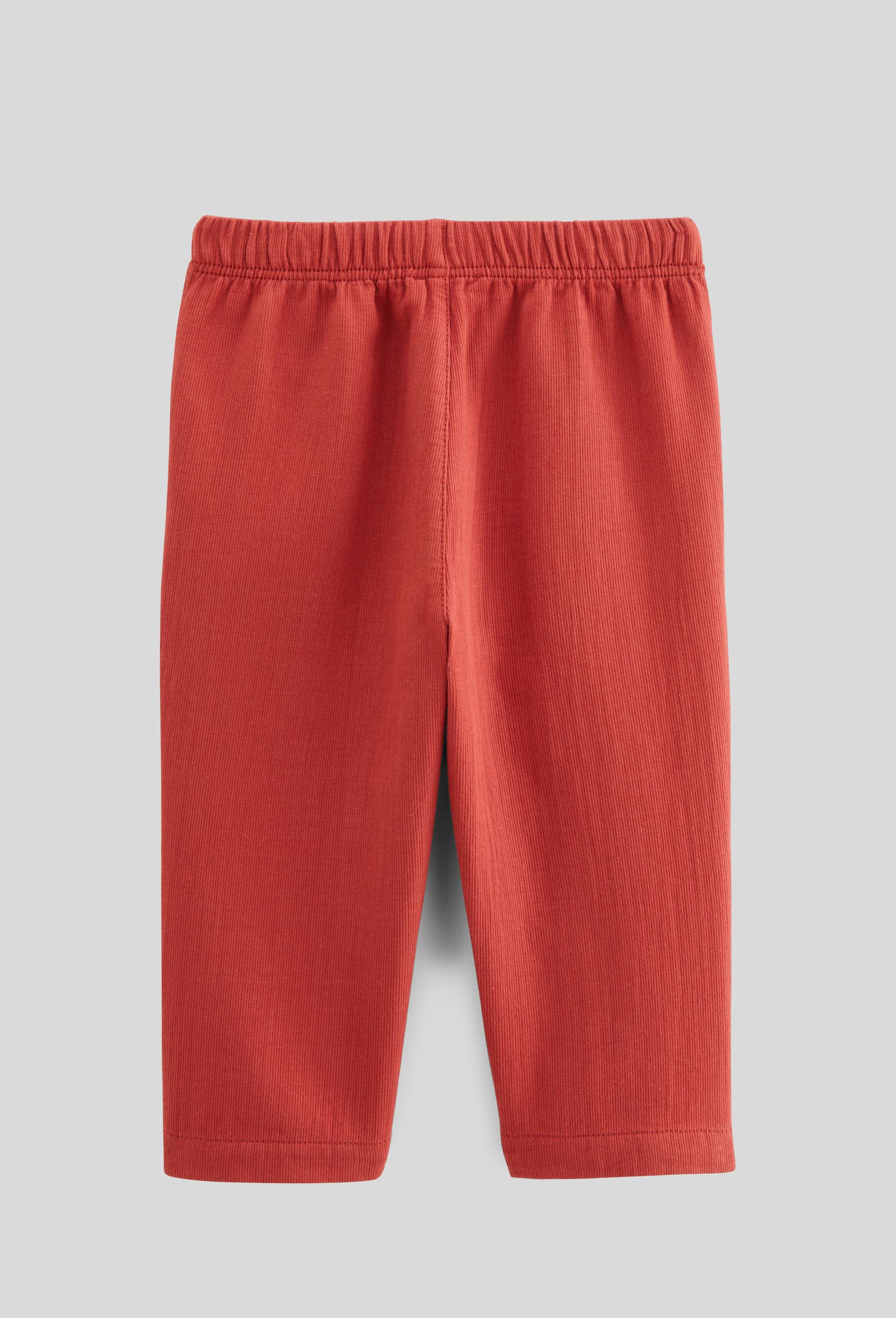 Pantalon taille &eacute;lastique uni en gaze de coton BIO GOTS, Rouge, large image number 1