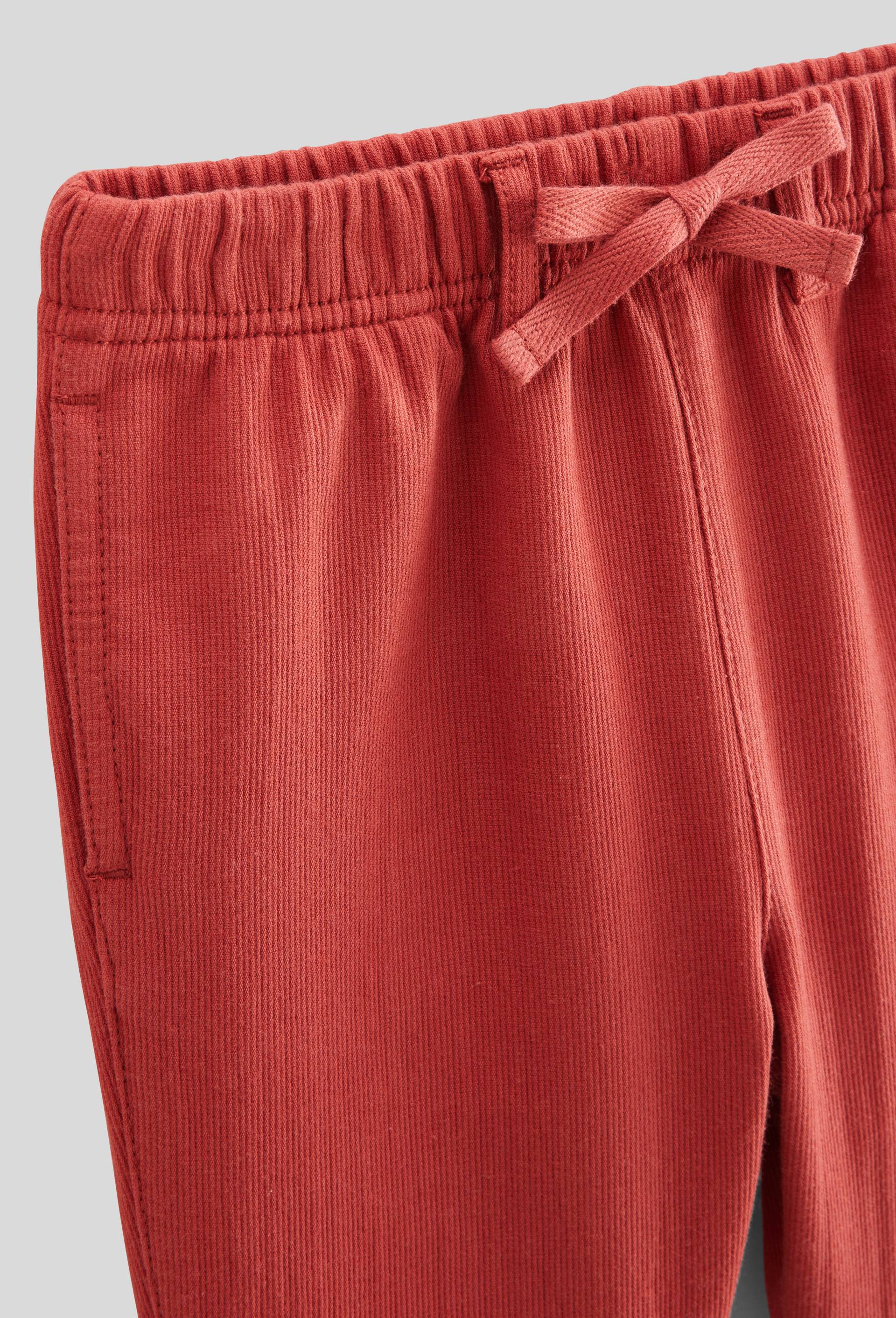 Pantalon taille &eacute;lastique uni en gaze de coton BIO GOTS, Rouge, large image number 2