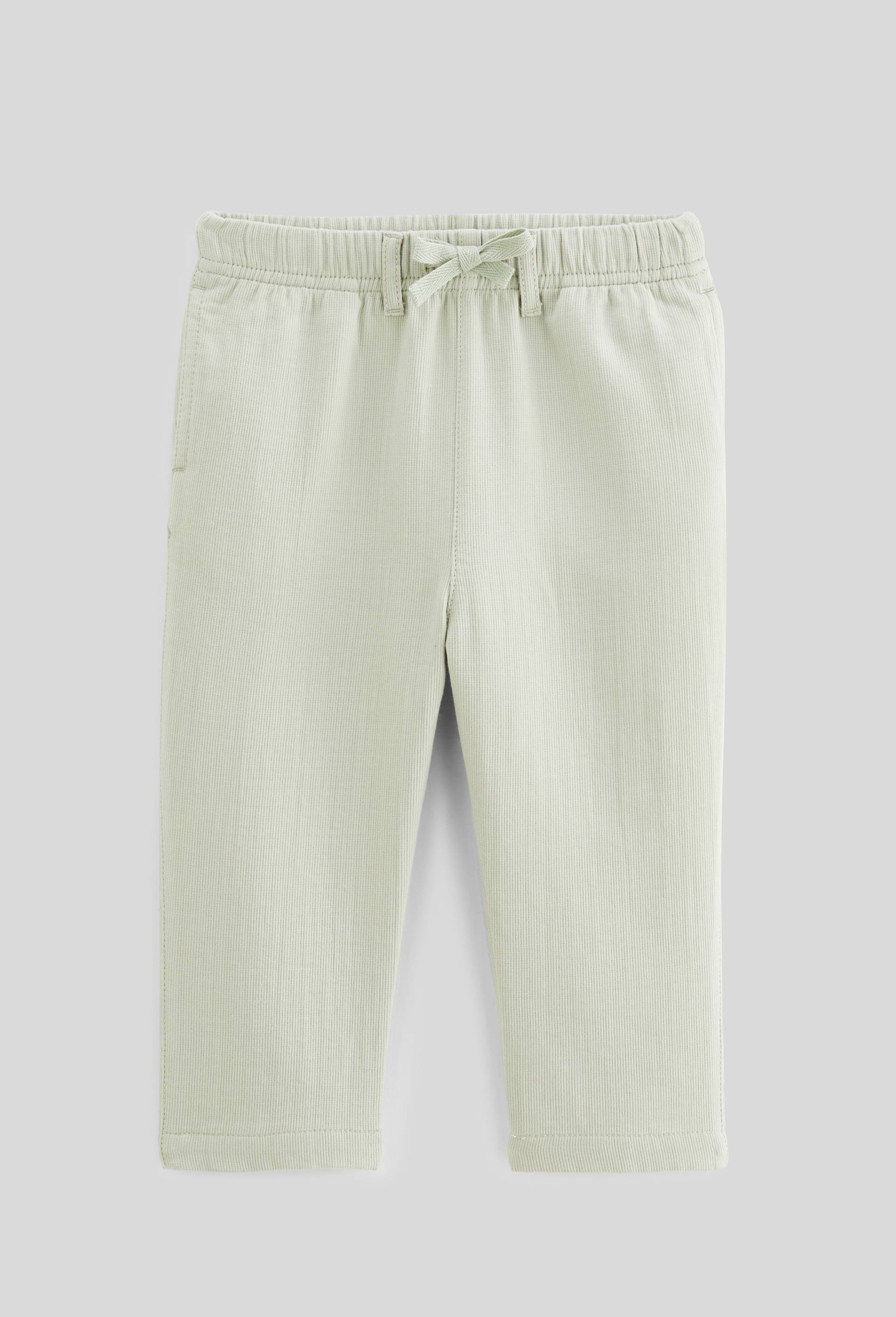 Pantalon taille élastique uni en gaze de coton BIO GOTS, Vert clair, swatch image