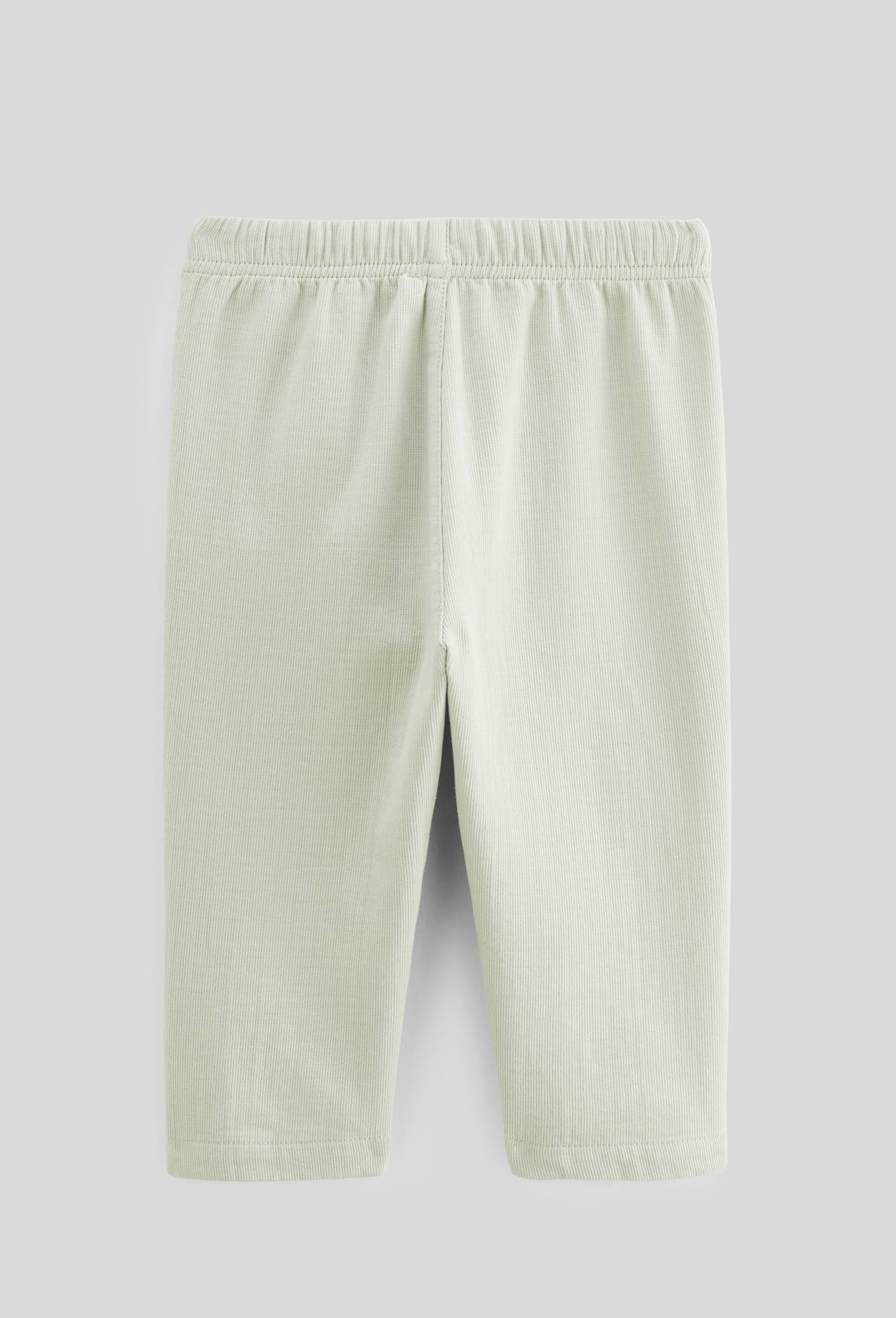 Pantalon taille &eacute;lastique uni en gaze de coton BIO GOTS, Vert clair, large image number 1