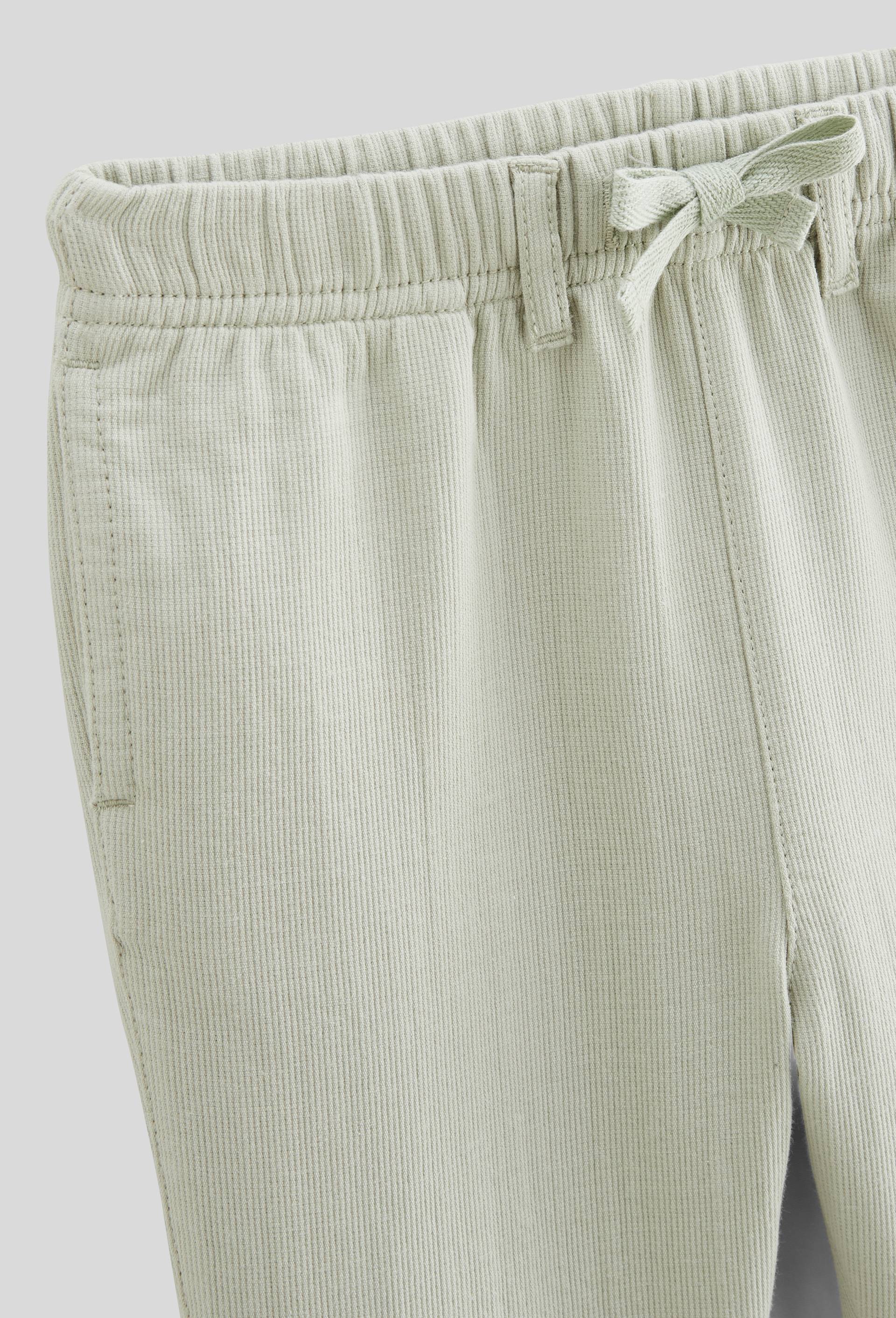 Pantalon taille &eacute;lastique uni en gaze de coton BIO GOTS, Vert clair, large image number 2