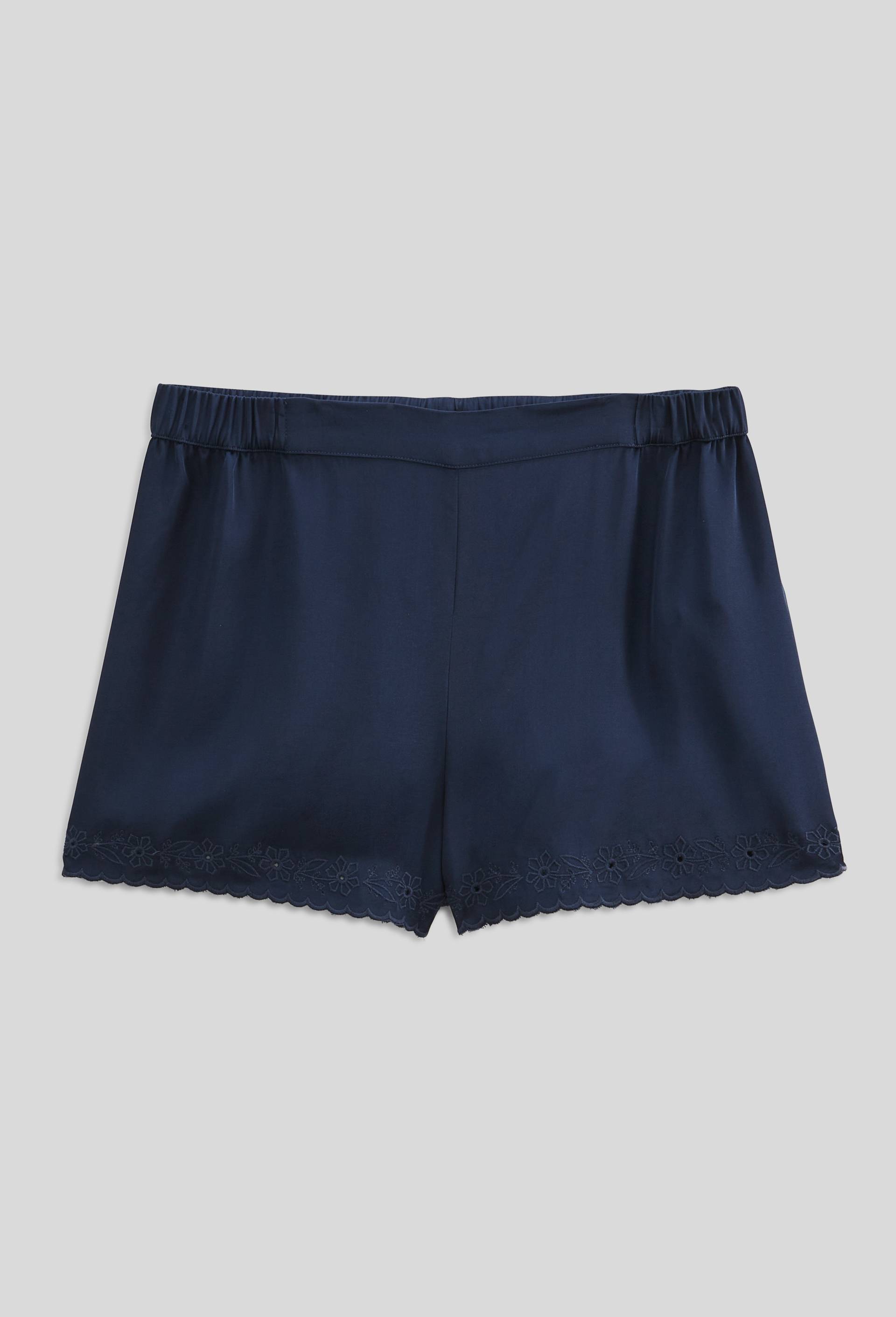 Short ADA en viscose satin&eacute;e, Bleu fonc&eacute;, large image number 2