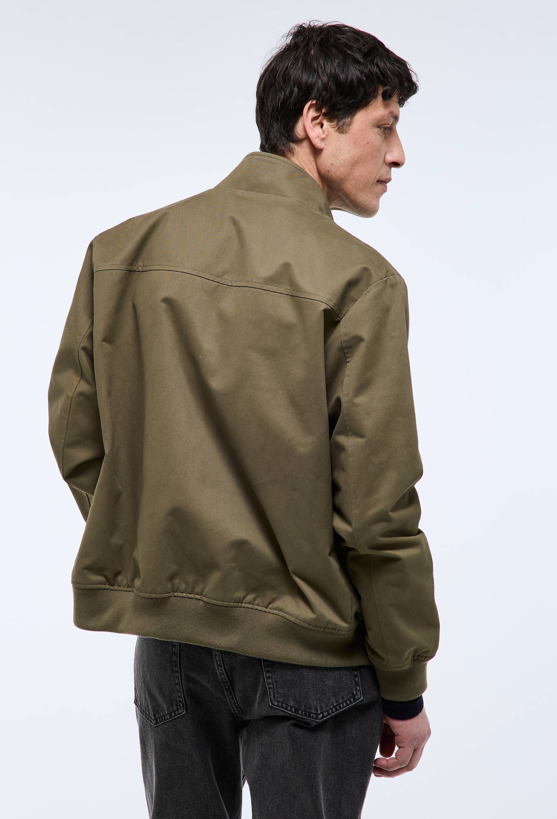Veste col montant zipp&eacute; en coton BIO, Vert fonc&eacute;, large image number 1