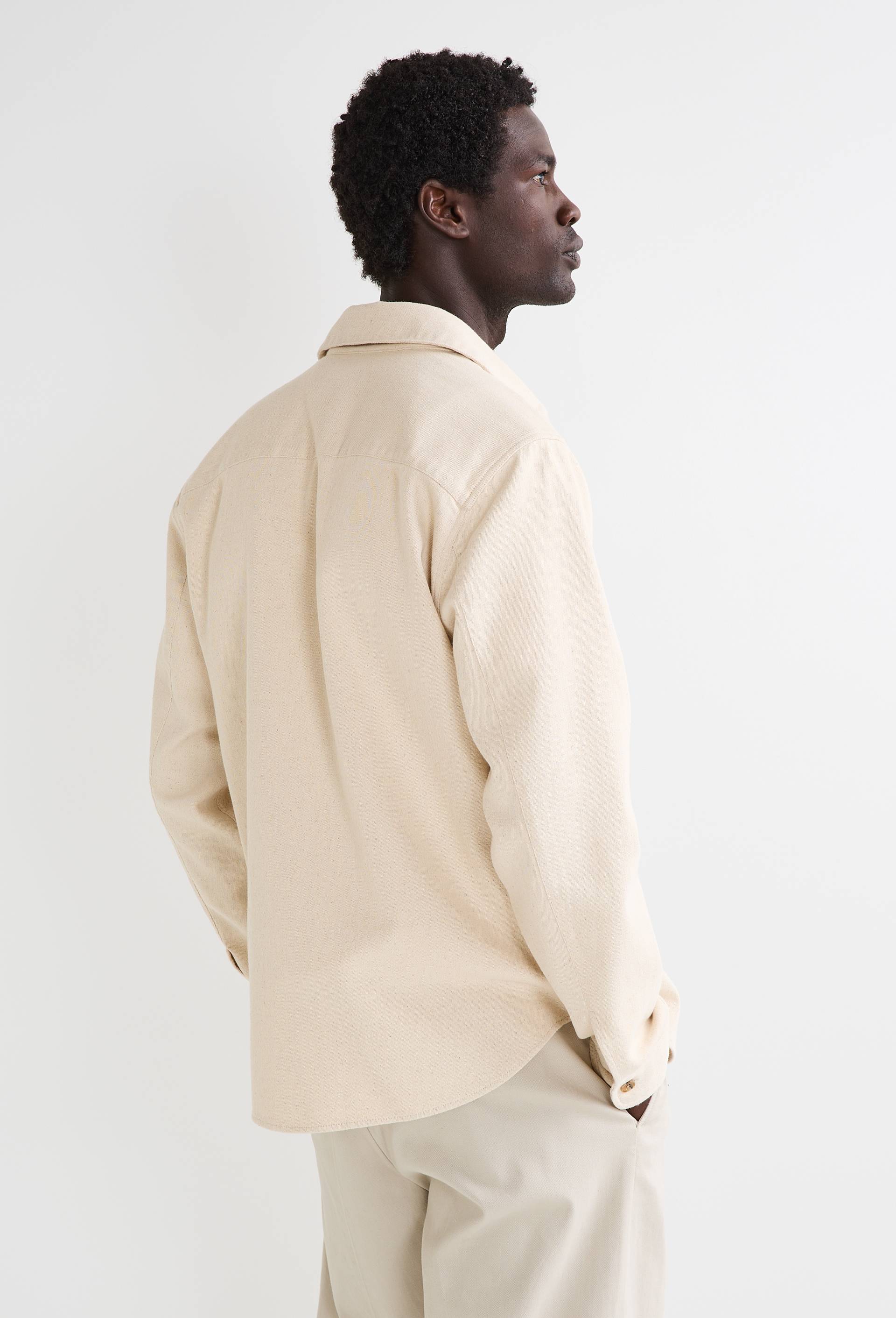 Surchemise en m&eacute;lange coton et lin, Beige clair, large image number 2