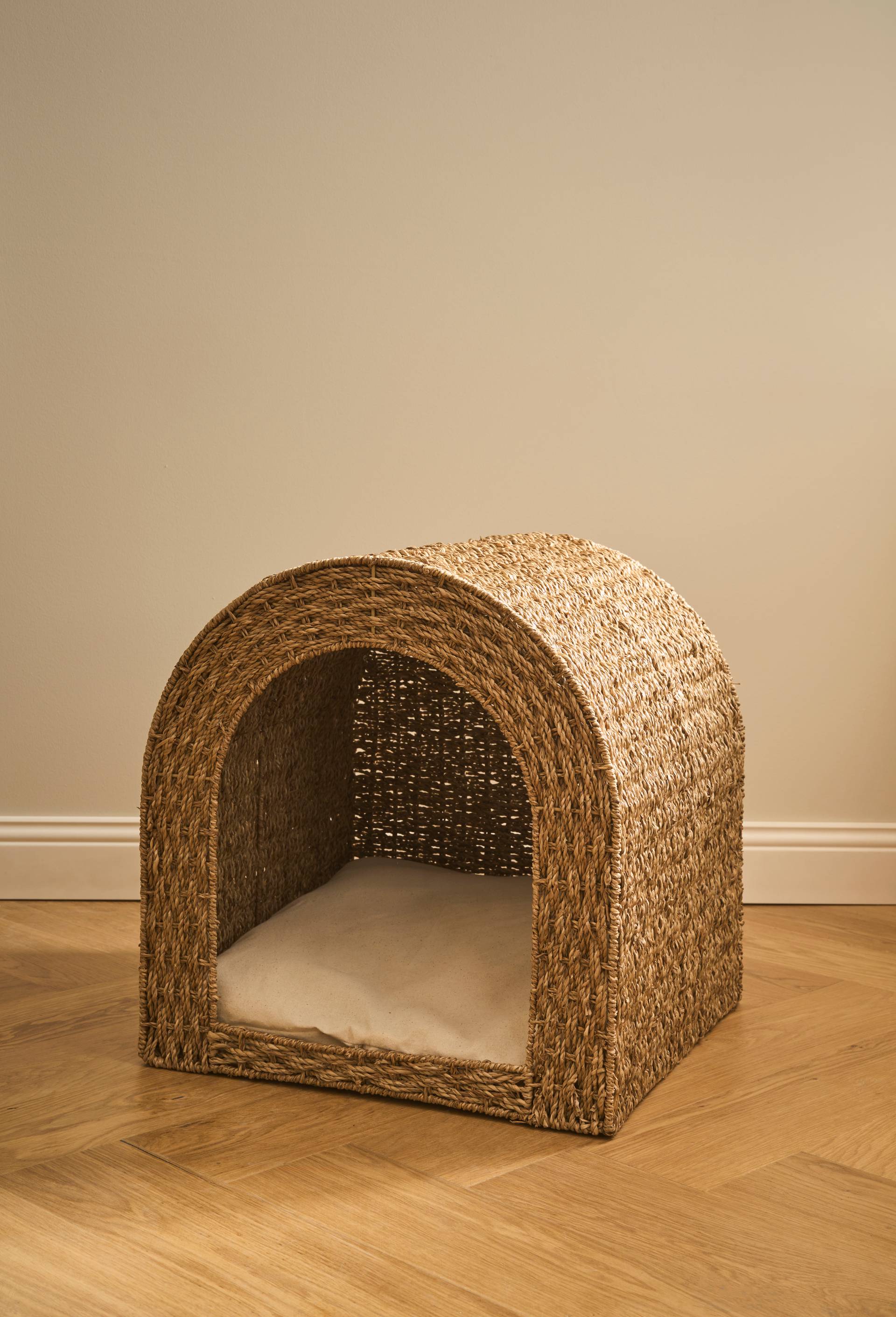 Niche pour animaux, 45xH47cm, en jonc de mer, Beige clair, large image number 0