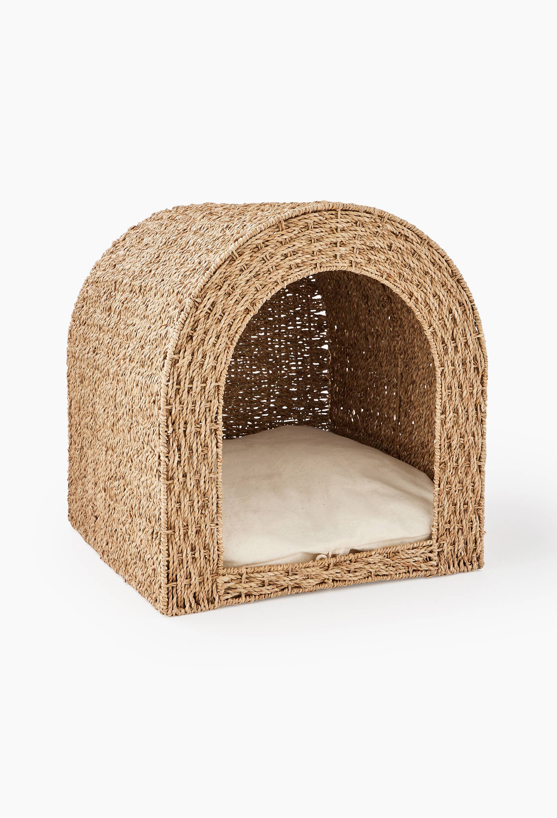 Niche pour animaux, 45xH47cm, en jonc de mer, Beige clair, large image number 1
