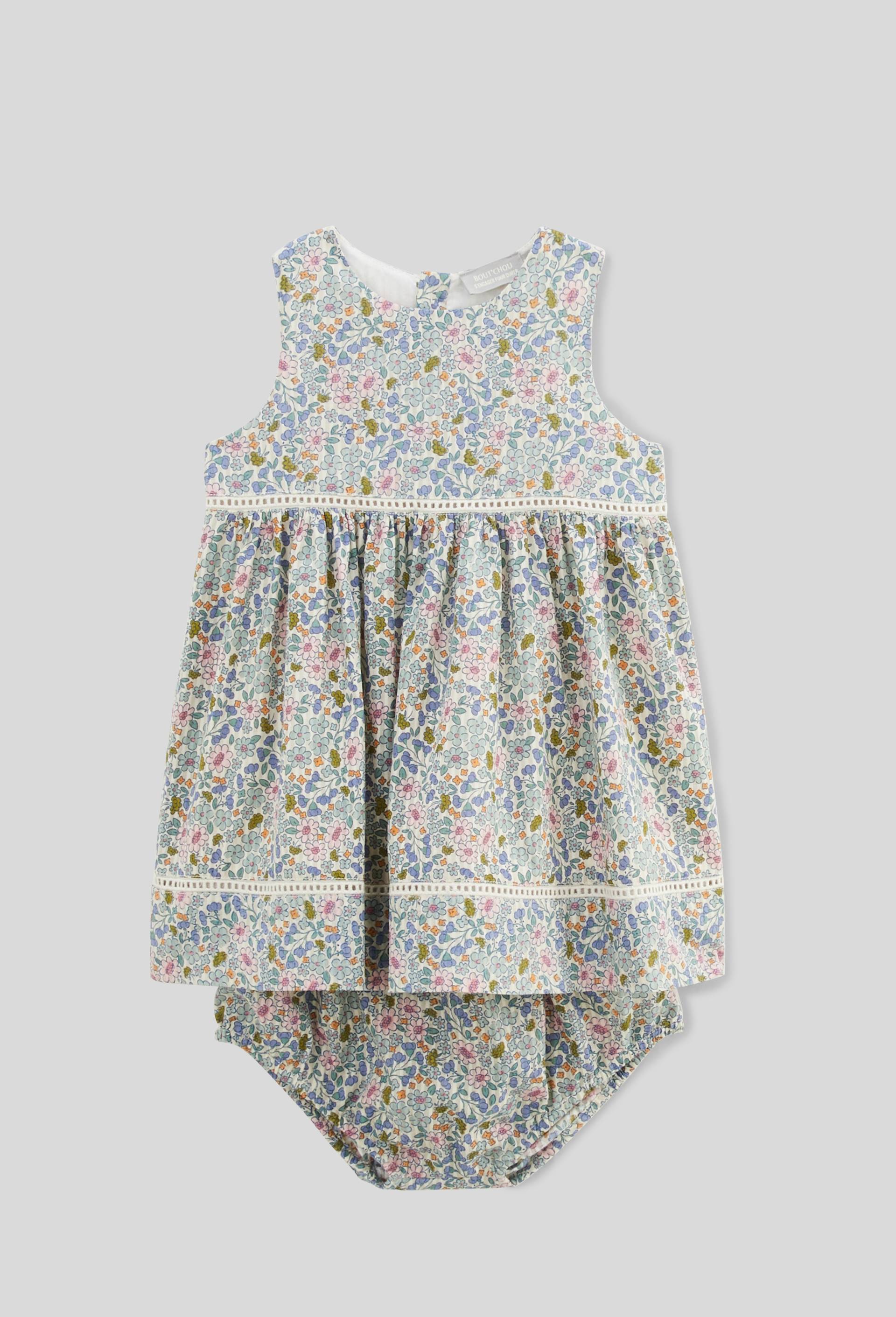 Robe avec bloomer imprimés en coton BIO GOTS, Beige clair, large image number 0