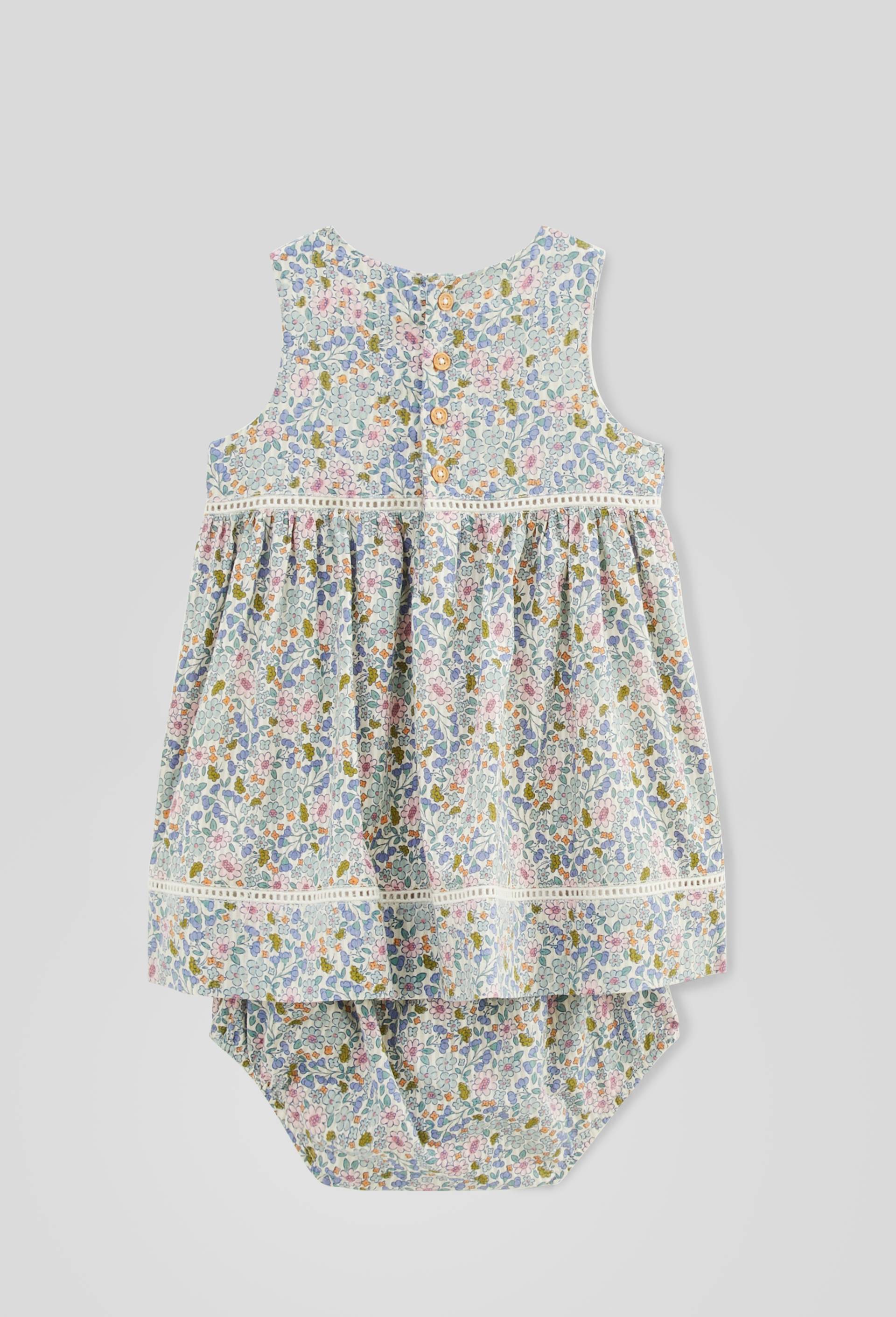 Robe avec bloomer imprimés en coton BIO GOTS, Beige clair, large image number 1