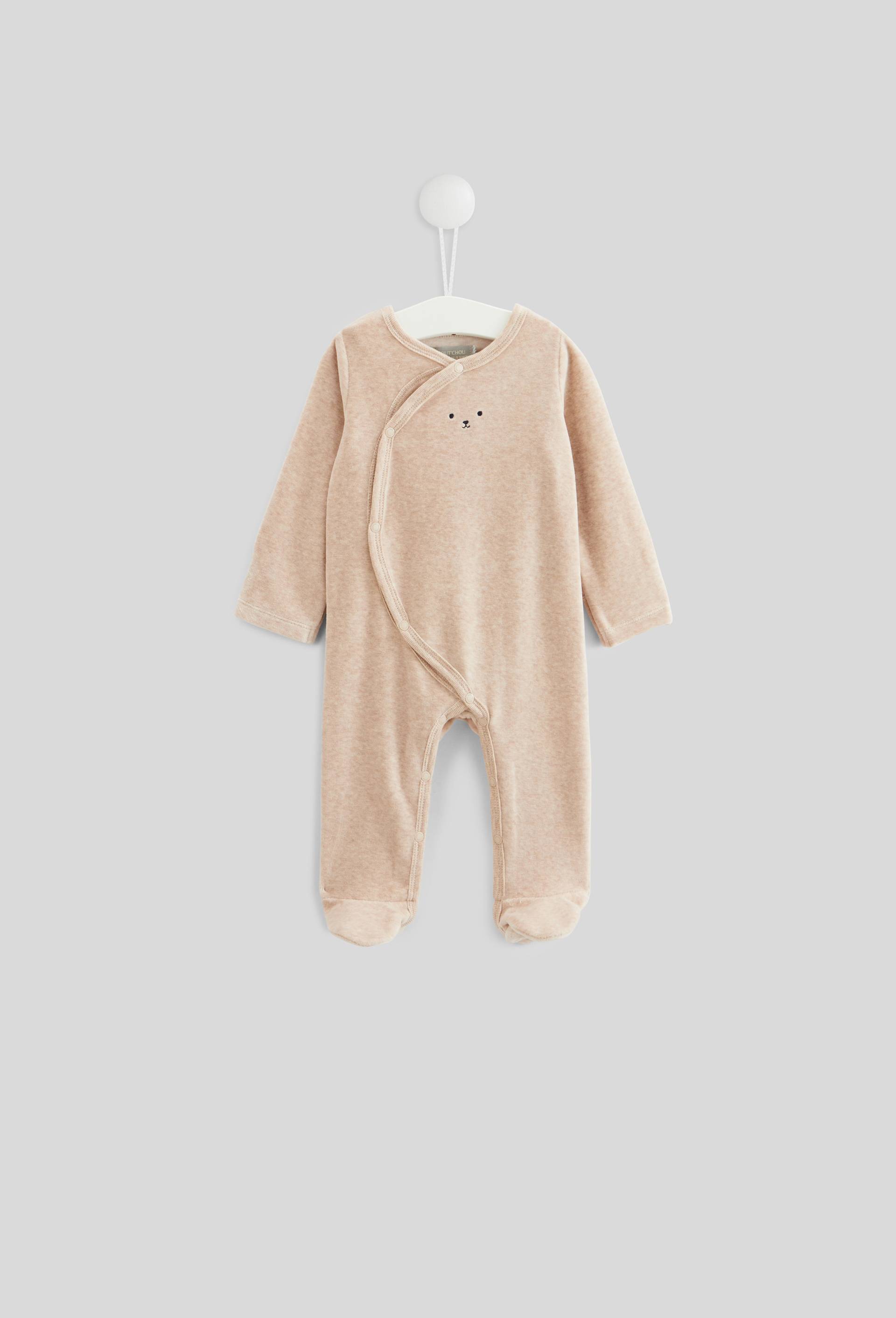 Dors bien en velours en coton BIO GOTS, Beige, large image number 0