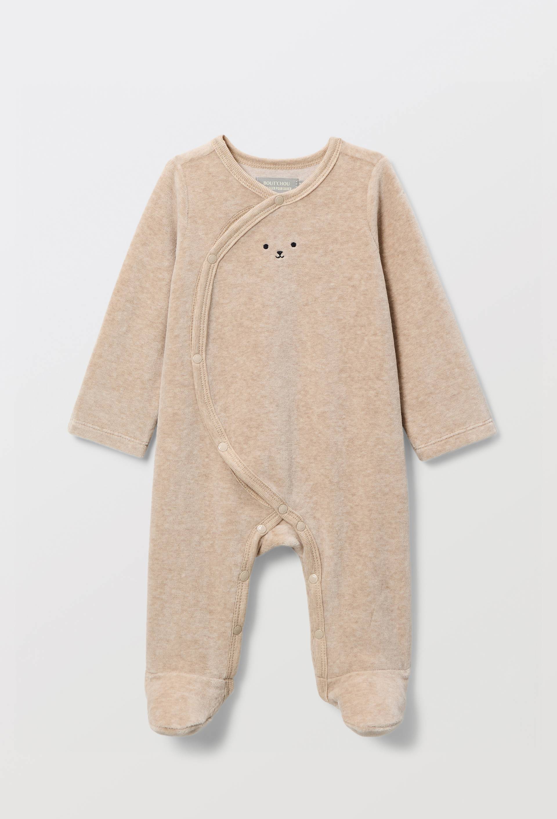 Dors bien en velours en coton BIO GOTS, Beige, large image number 0.0