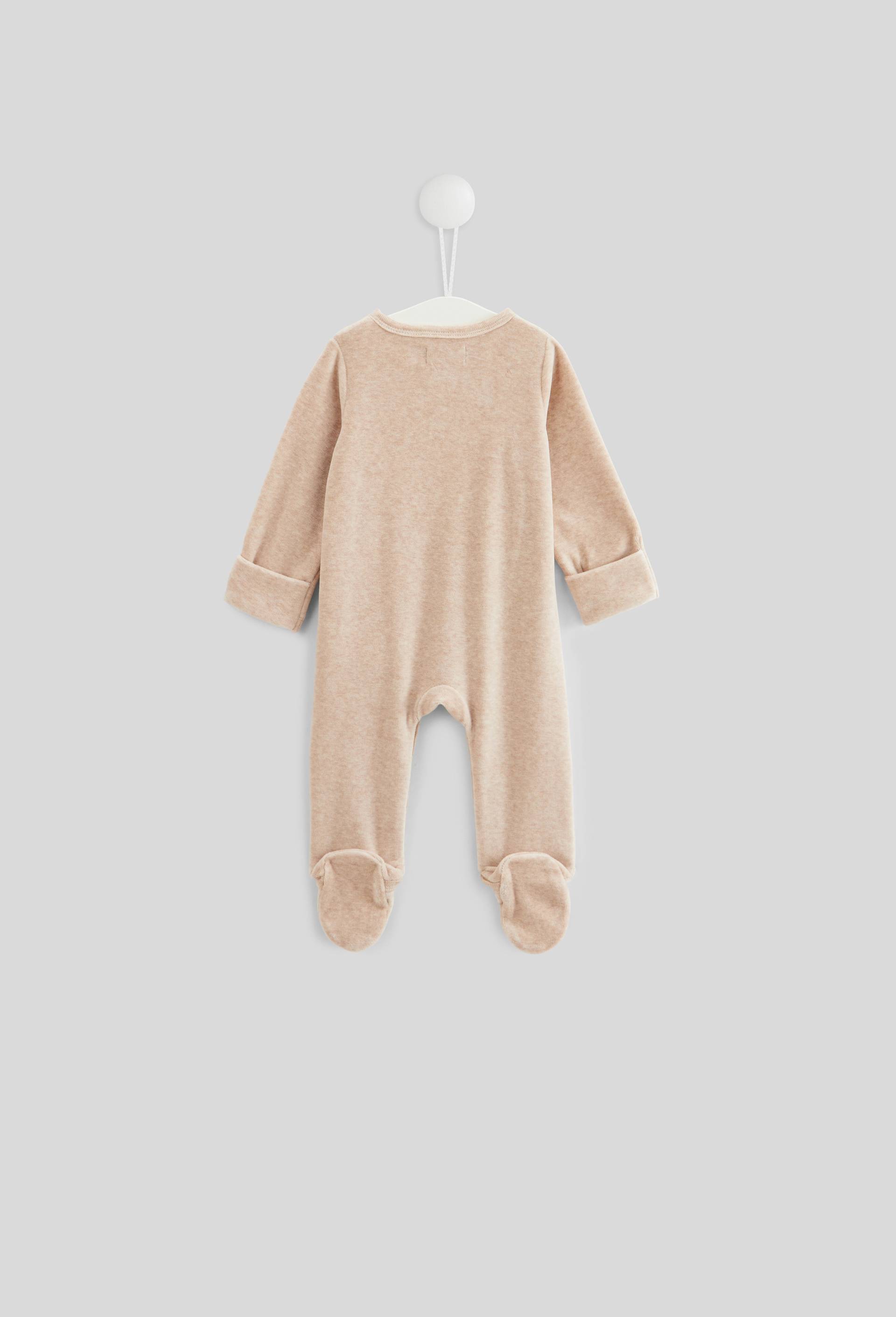 Dors bien en velours en coton BIO GOTS, Beige, large image number 1