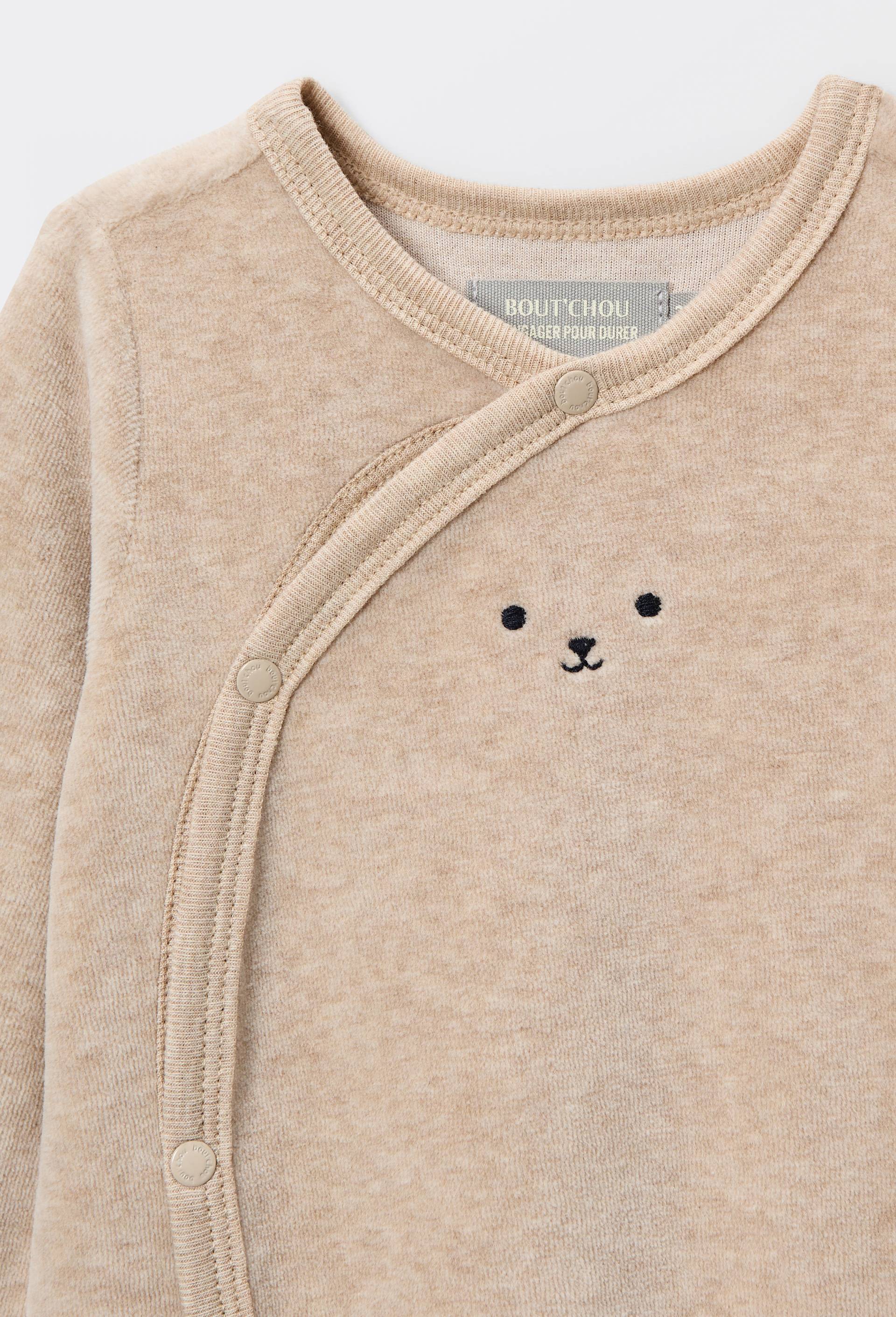 Dors bien en velours en coton BIO GOTS, Beige, large image number 2