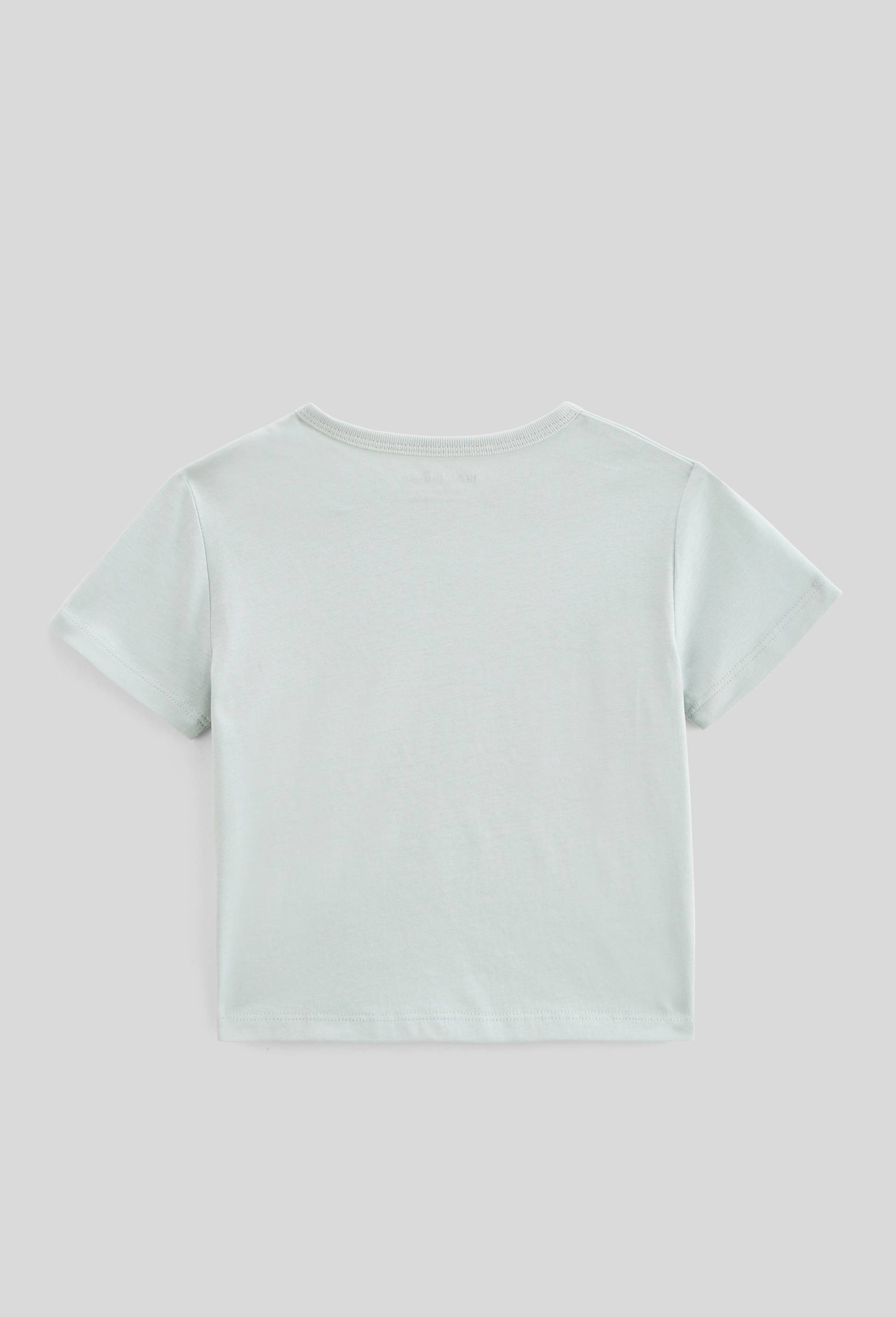 T-shirt manches courtes imprim&eacute; en coton BIO GOTS, Vert clair, large image number 1