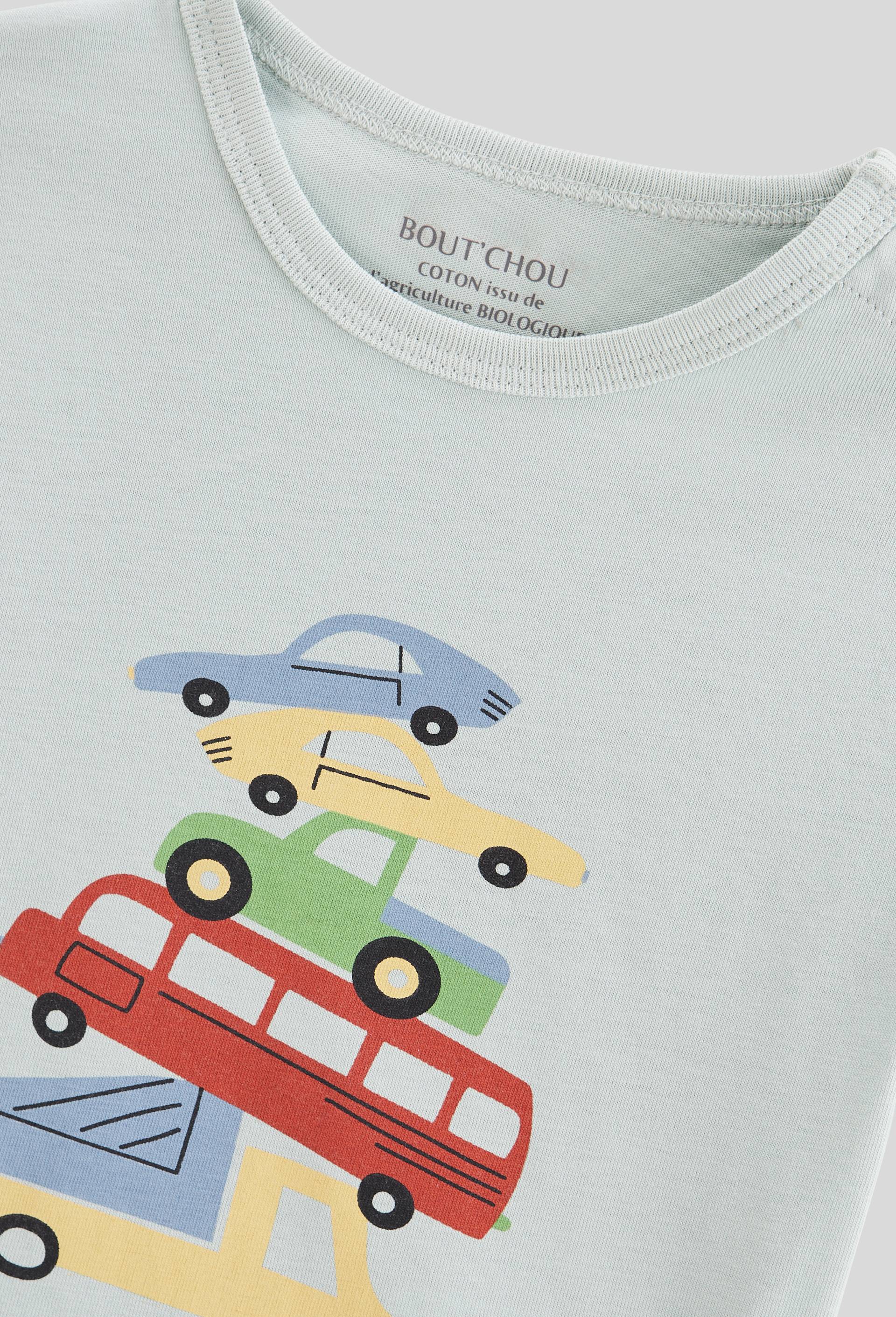 T-shirt manches courtes imprim&eacute; en coton BIO GOTS, Vert clair, large image number 2