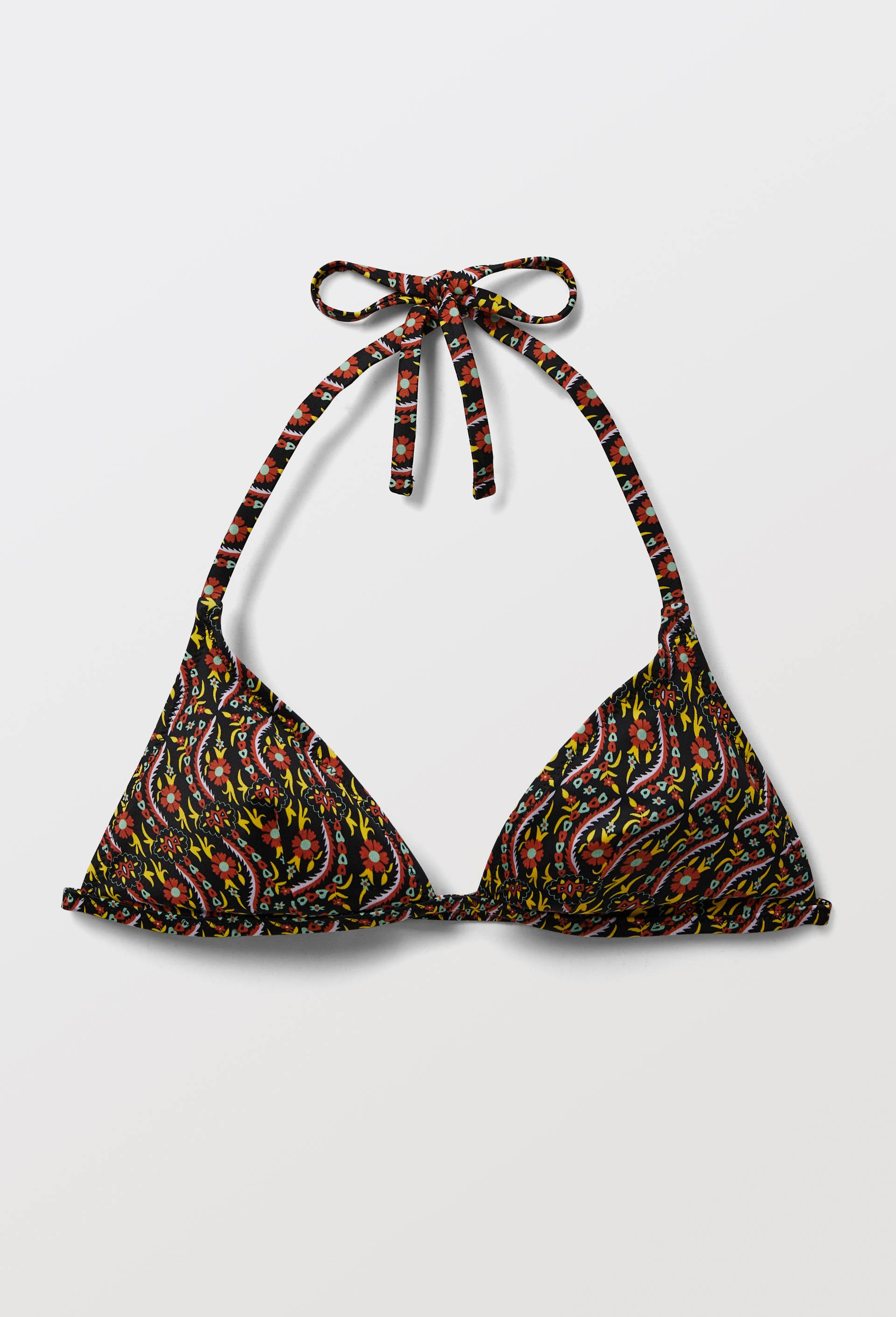 Haut de maillot de bain imprim&eacute; &agrave; nouer - CAROLINE DE BENOIST X MONOPRIX, Noir, large image number 3