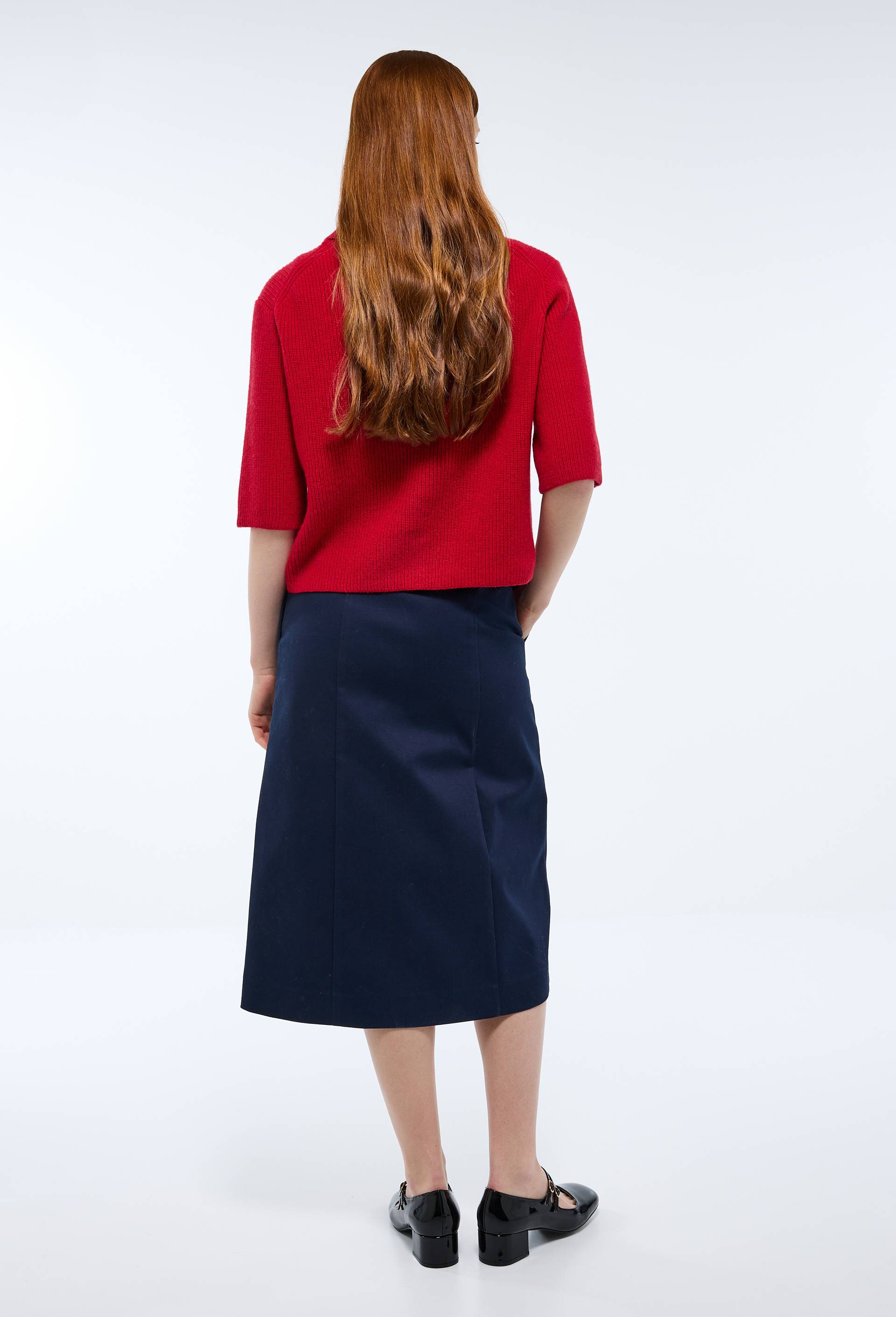 Cardigan col polo., Rouge, large image number 1