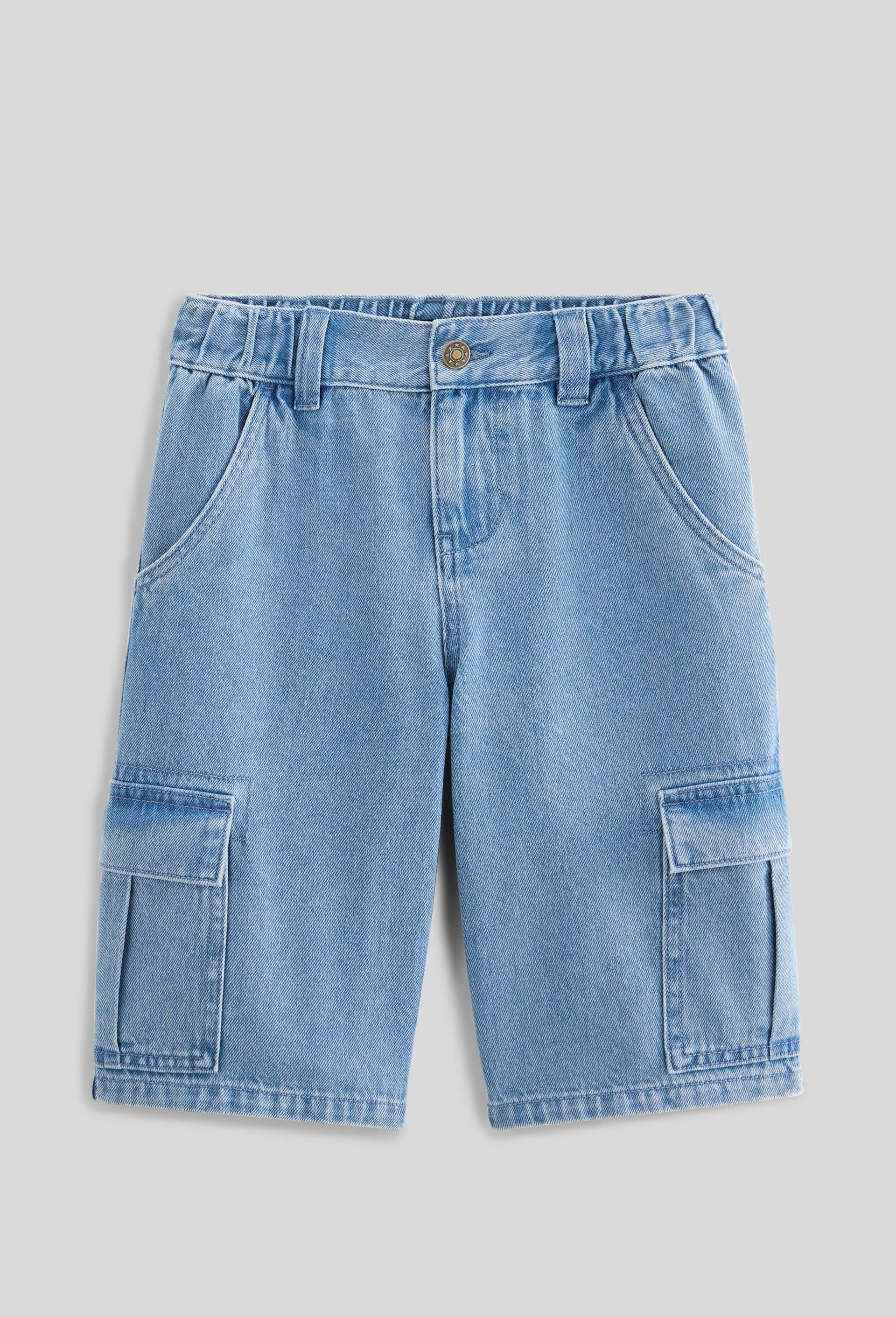 Bermuda cargo en jean BIO GOTS, Bleu foncé, large image number 1