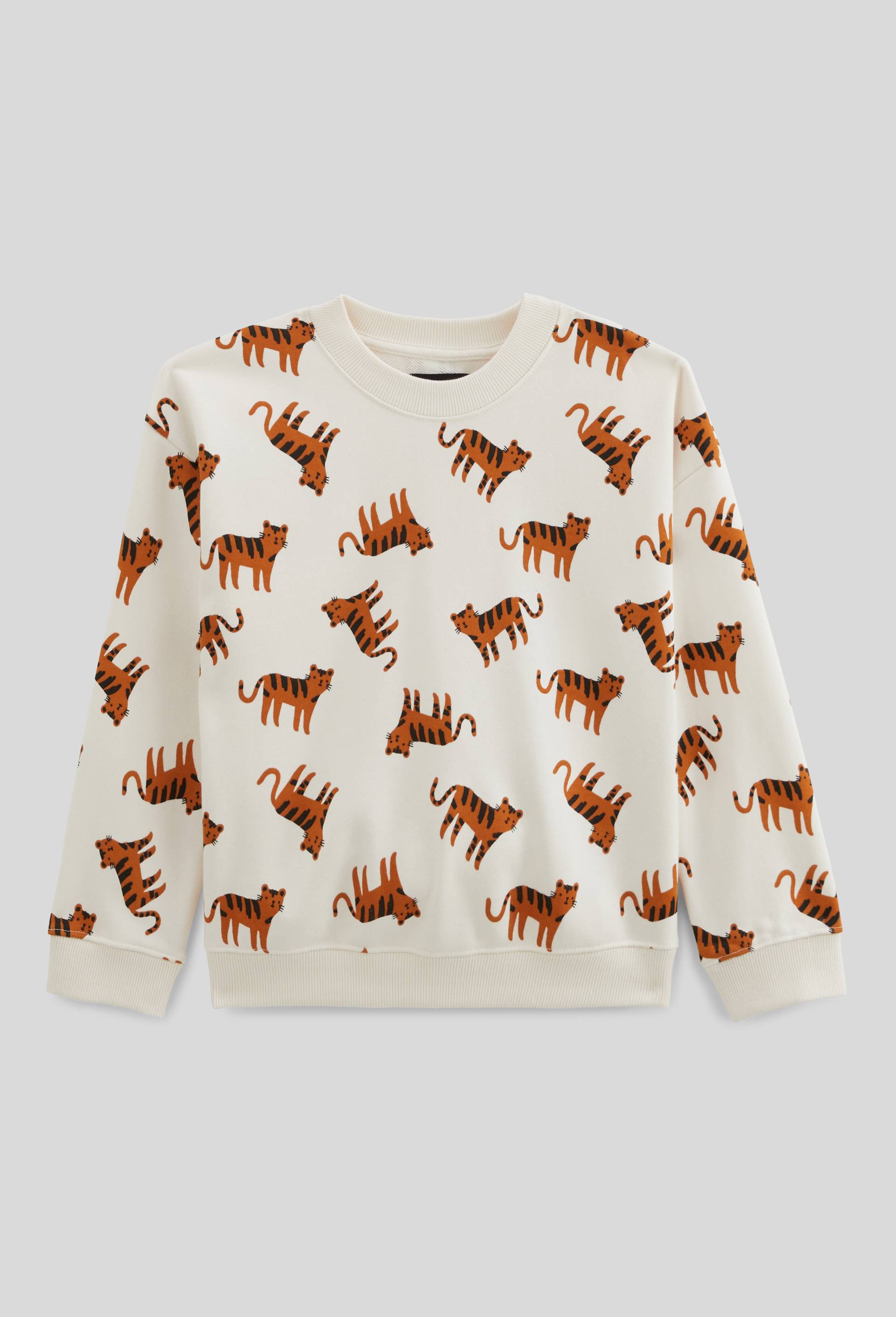 Sweat imprim&eacute; en coton BIO GOTS, Beige clair, large image number 0
