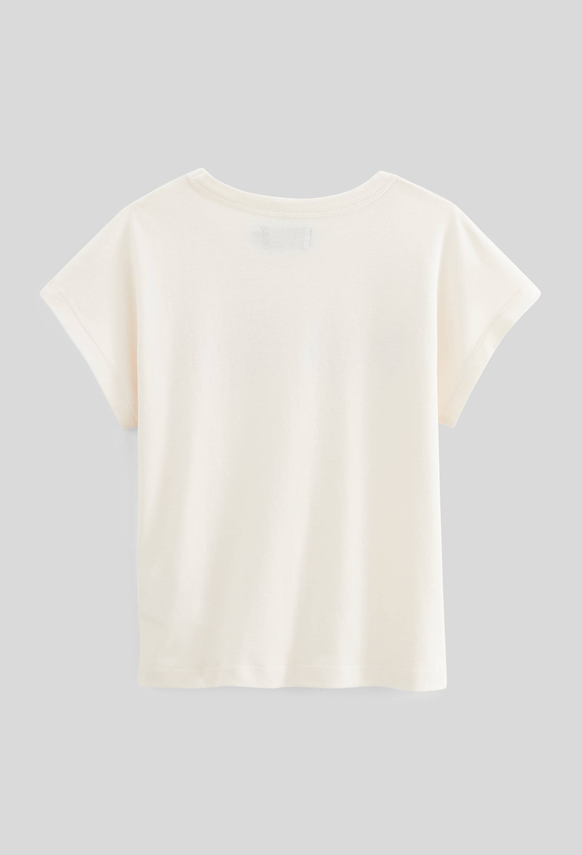 T-shirt manches courtes brod&eacute; froufrou, Beige clair, large image number 1.0