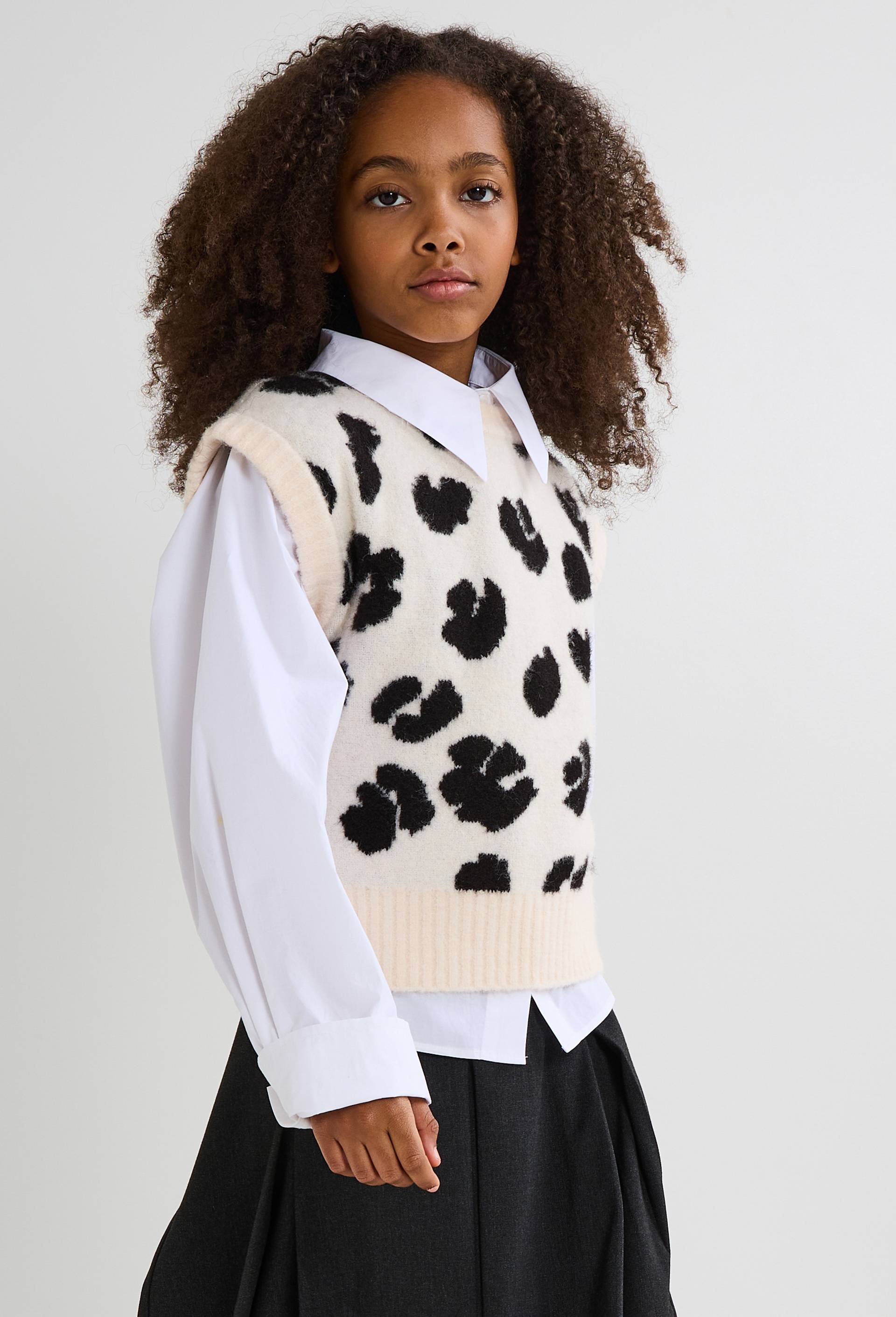 Pull sans manches jacquard, Beige clair, large image number 0
