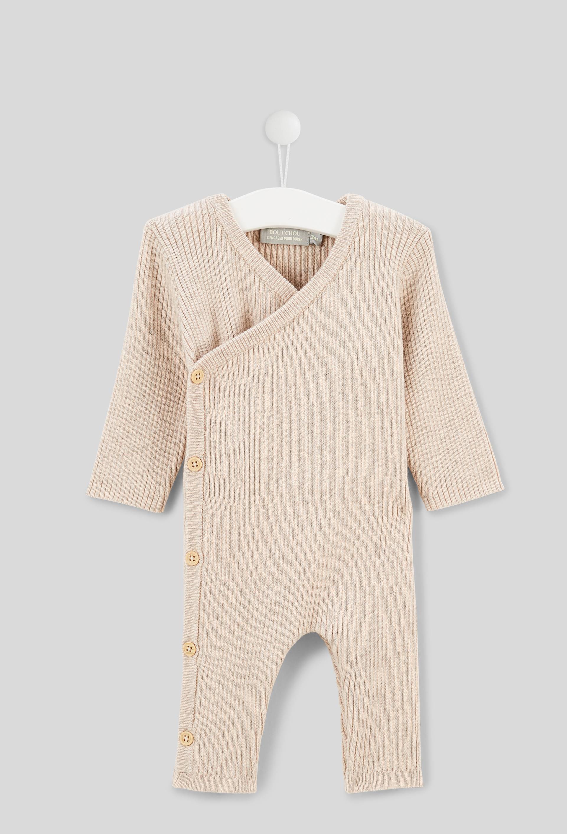 Combinaison longue en tricot, Beige, large image number 0