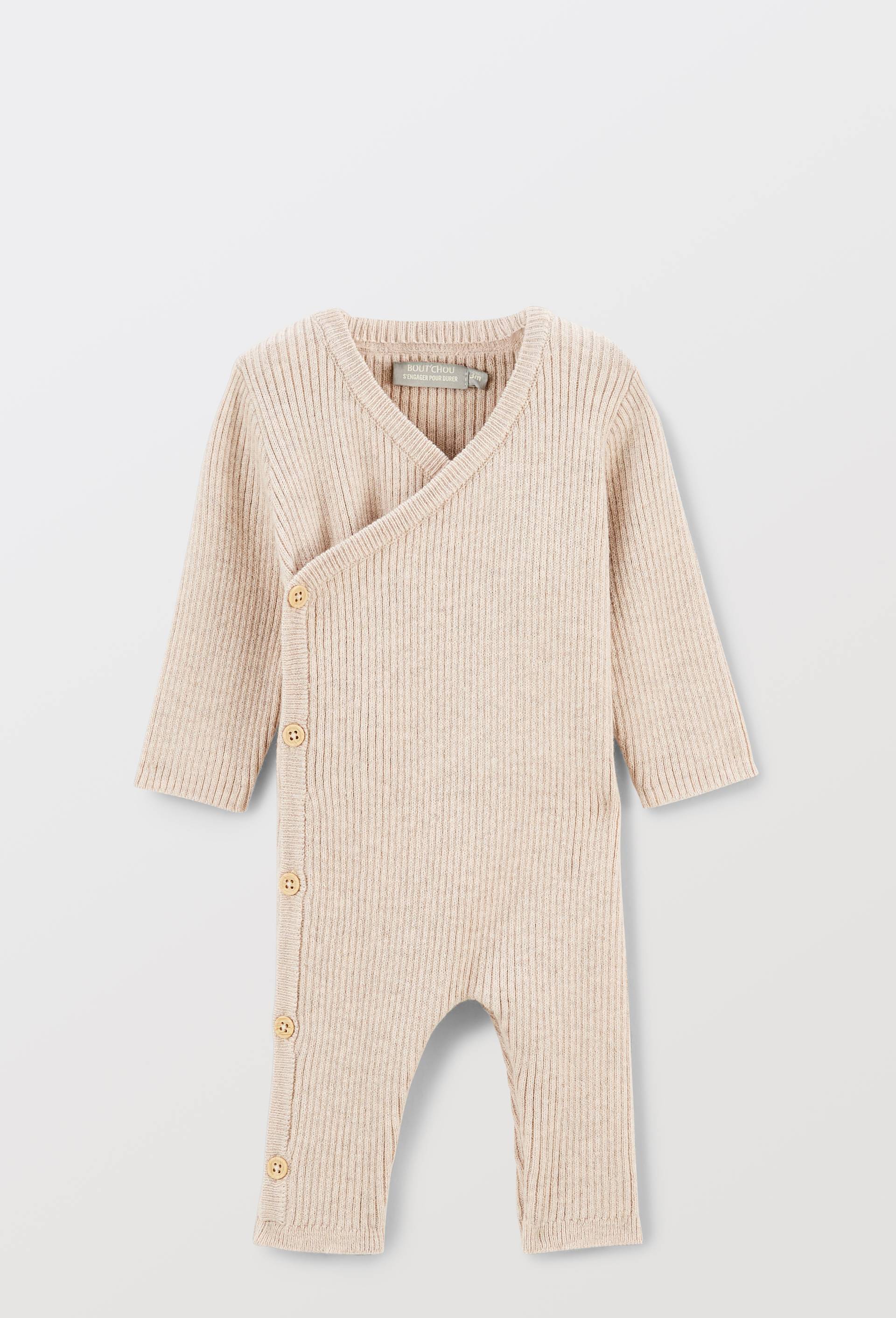 Combinaison longue en tricot, Beige, large image number 0