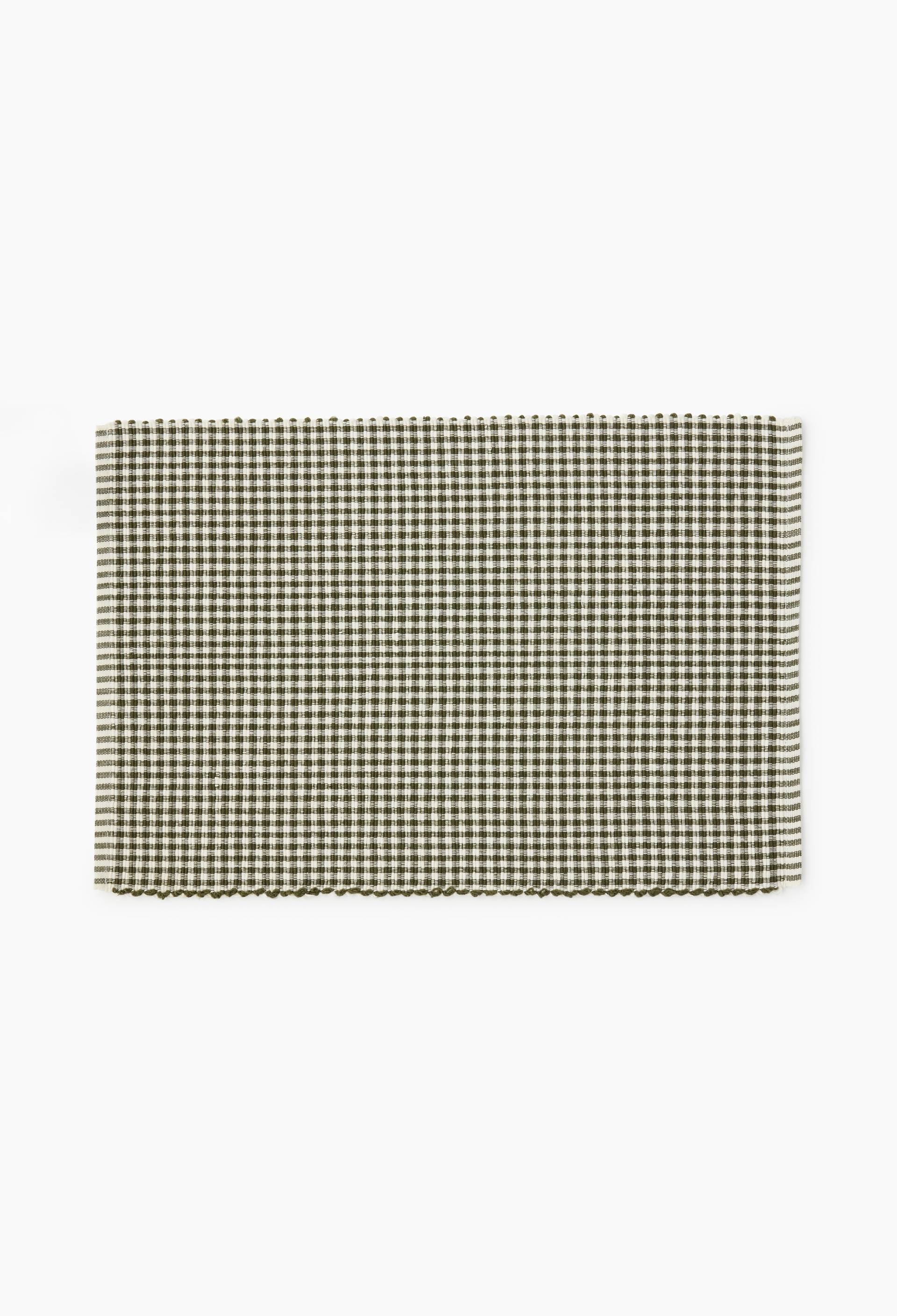Set de table coton vichy, 48x33, Vert fonc&eacute;, swatch image