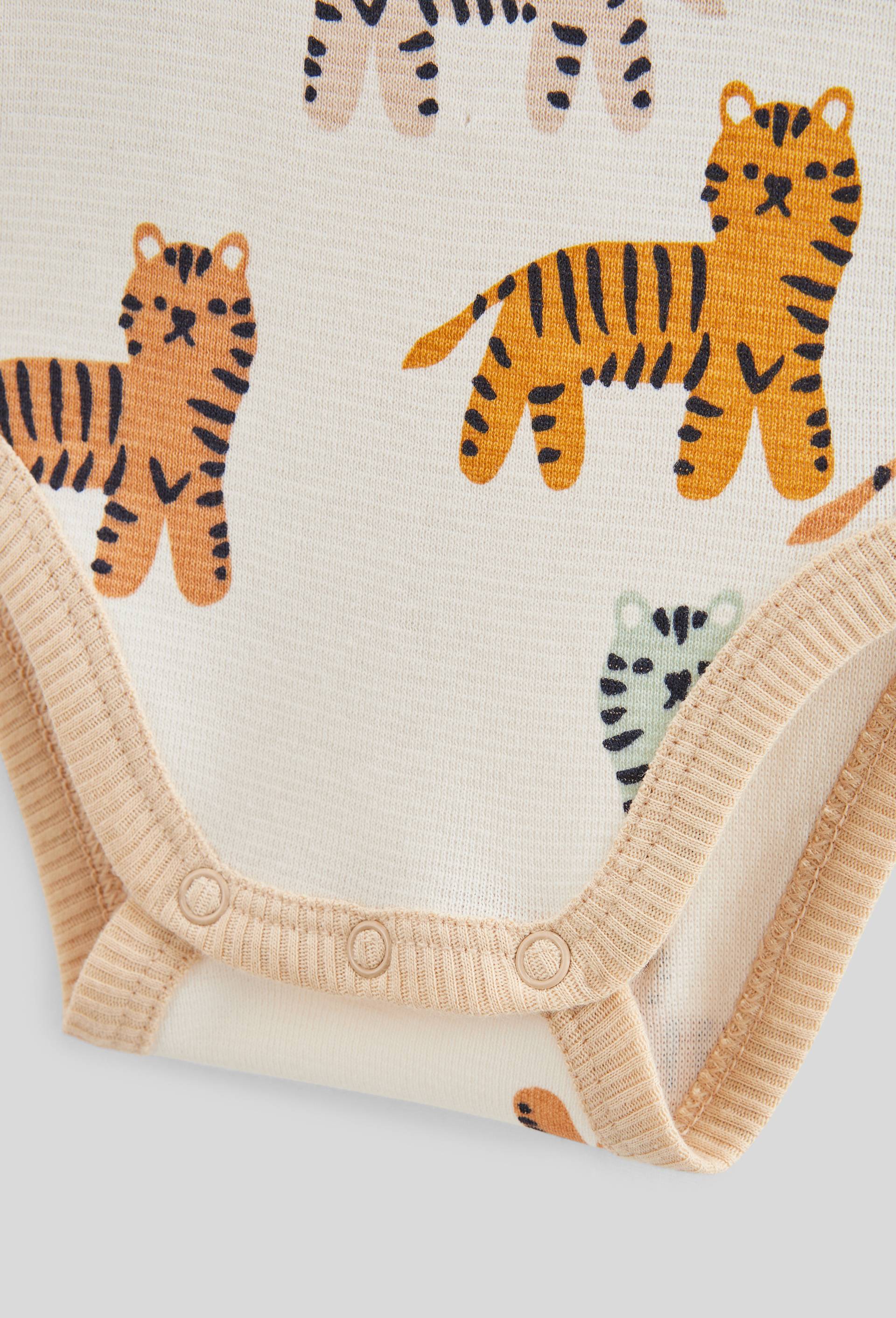 Ensemble body et short imprim&eacute; en coton BIO GOTS, Beige clair, large image number 2