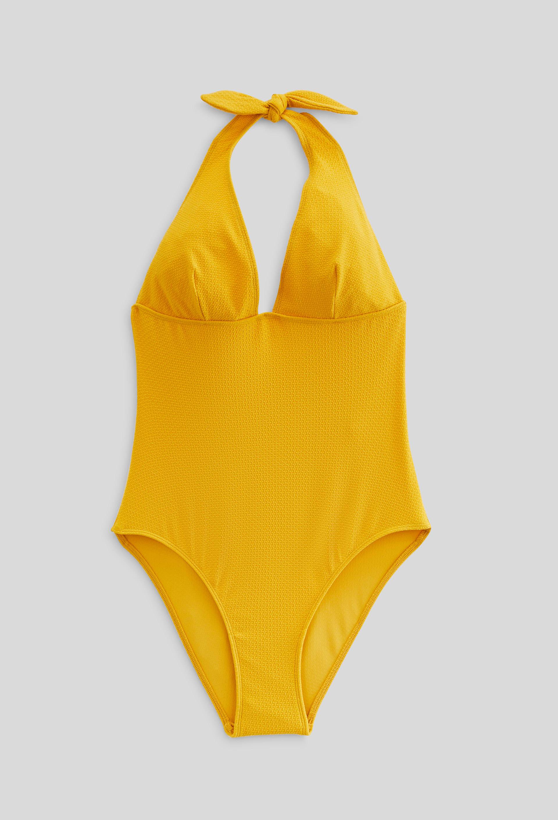 Maillot de bain 1 pi&egrave;ce VALERIA, mati&egrave;re recycl&eacute;e, Jaune, large image number 2.0