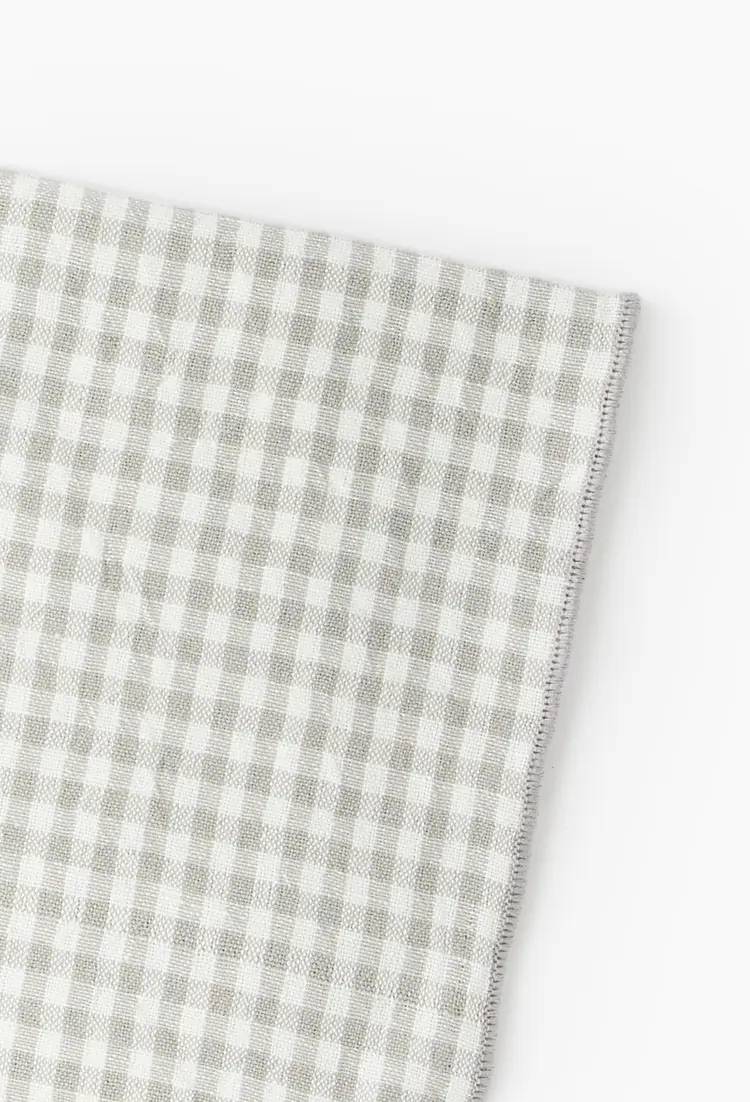 Lot de 2 serviettes de table coton-lin, 40x40cm, Vert clair, large image number 1.0