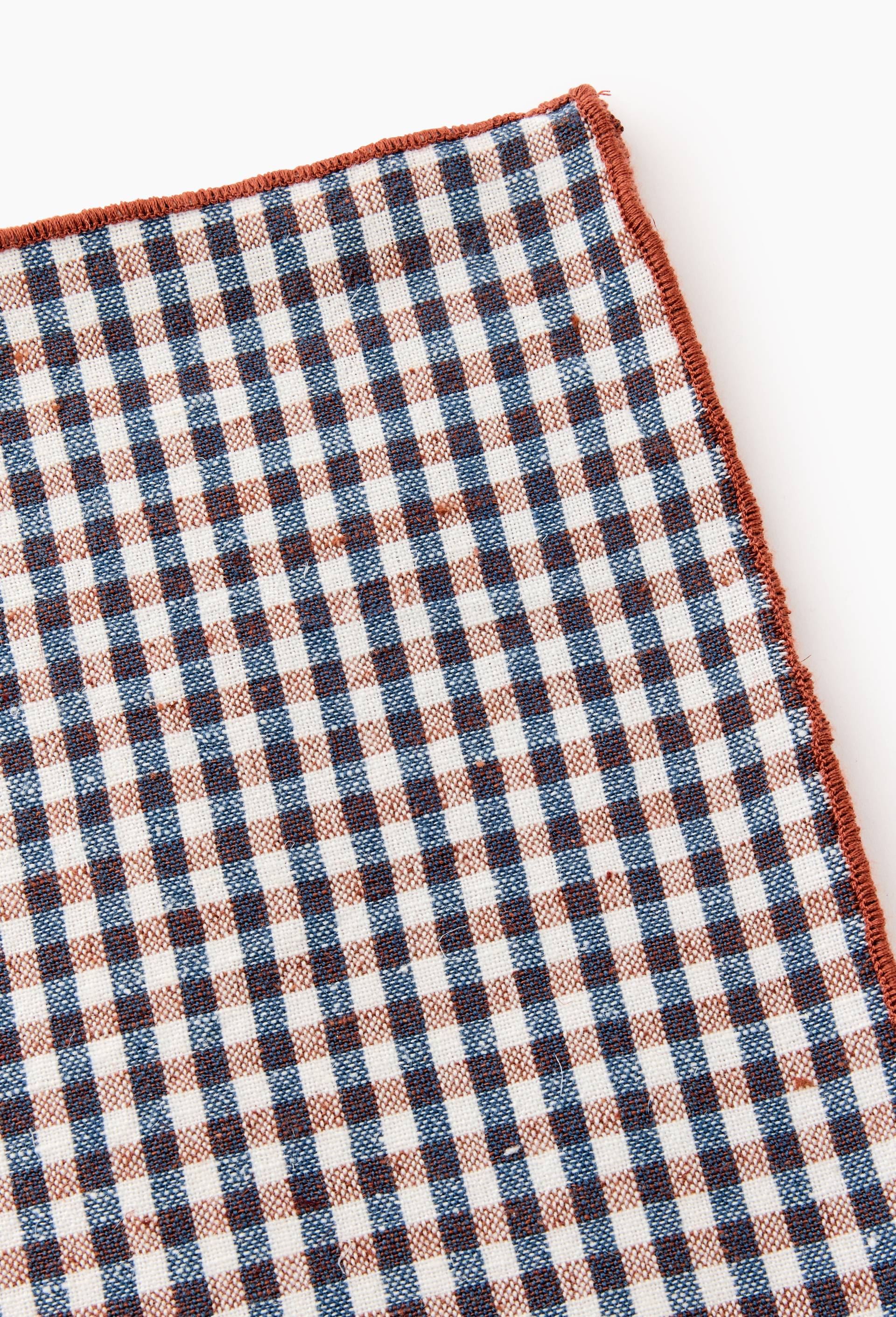 Lot de 2 serviettes de table vichy, 40x40cm, coton-lin, Brun clair, large image number 1
