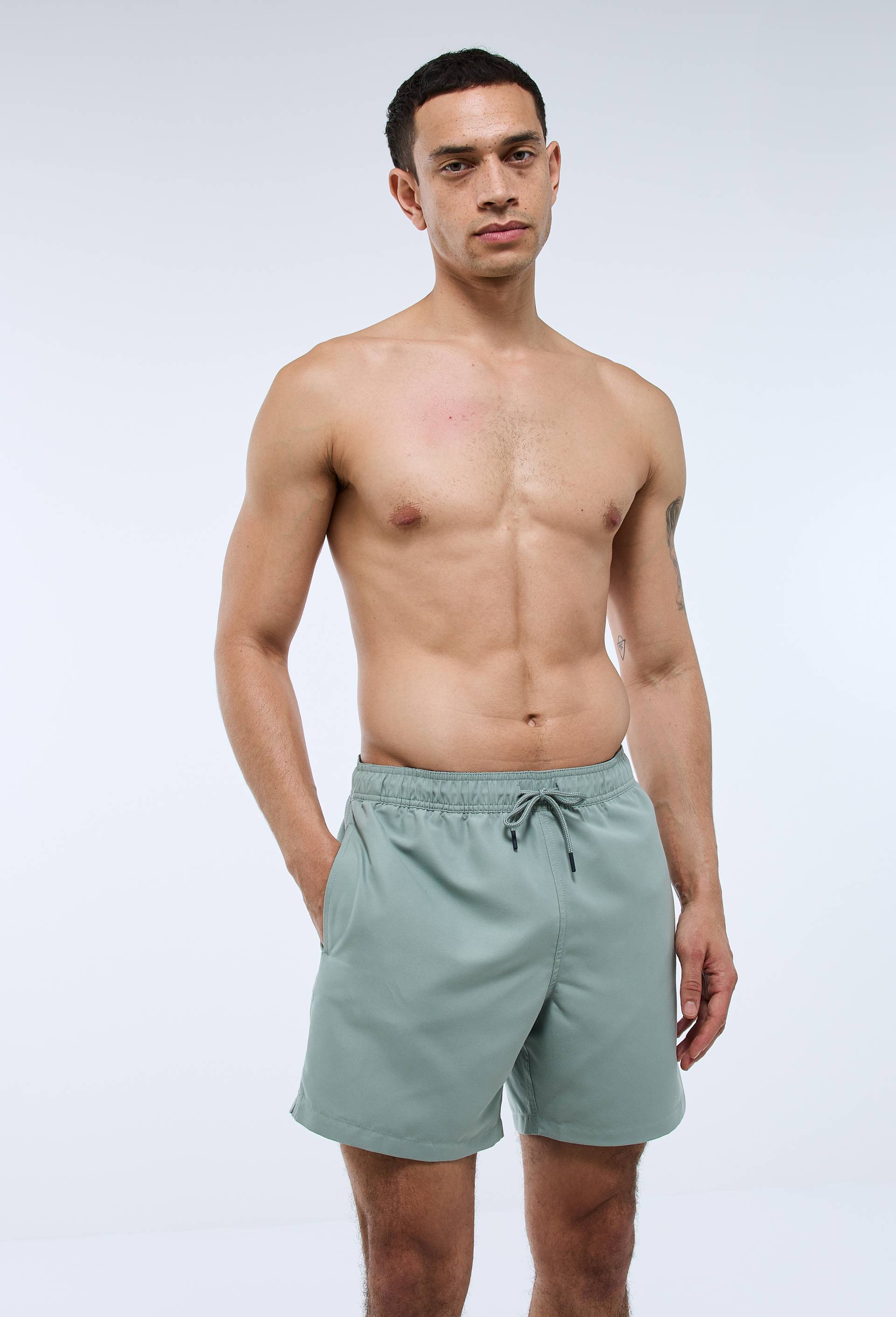 Short de bain uni, Vert clair, swatch image