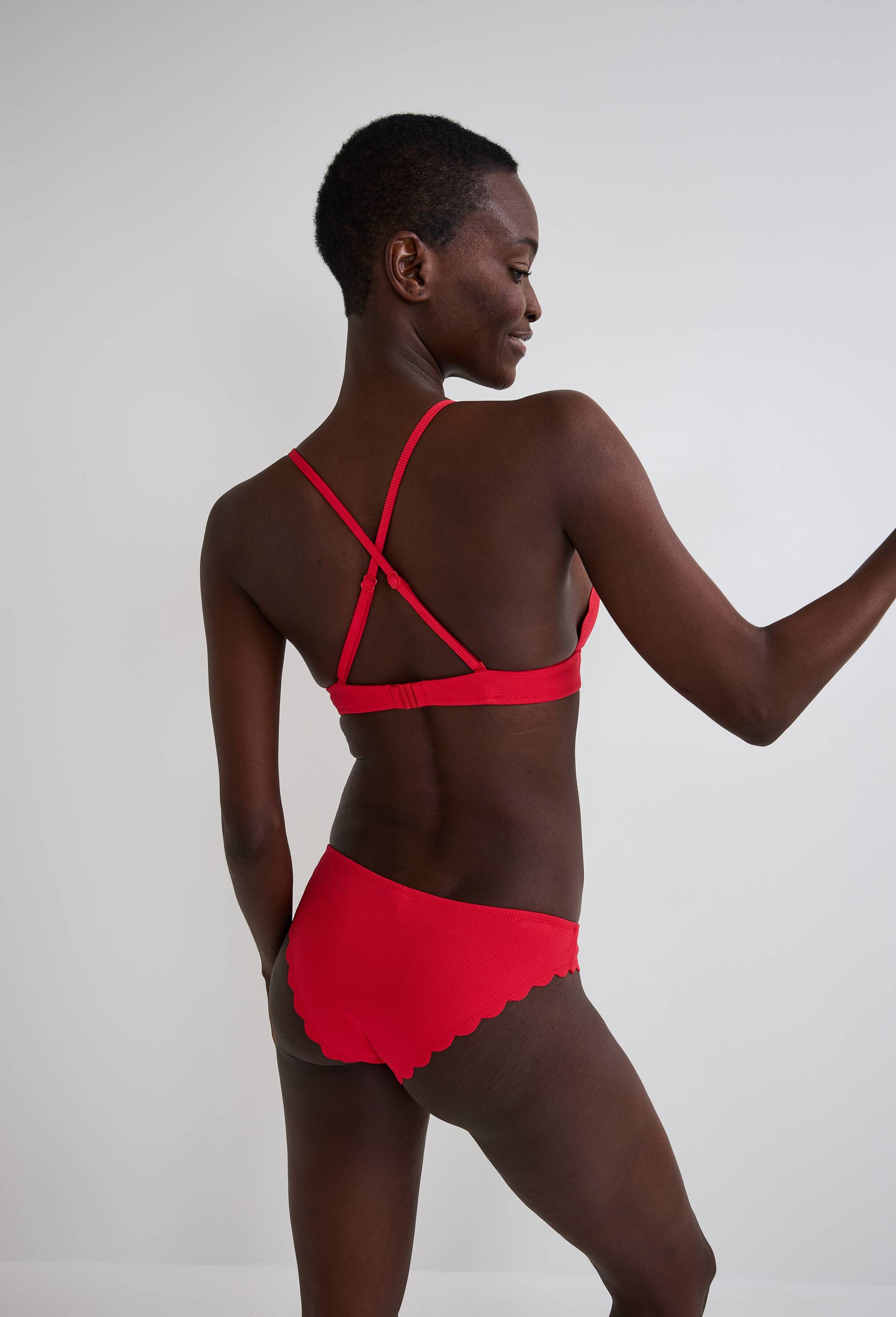 Haut de maillot de bain ZOE, mati&egrave;re recycl&eacute;e, Rouge, large image number 1.0