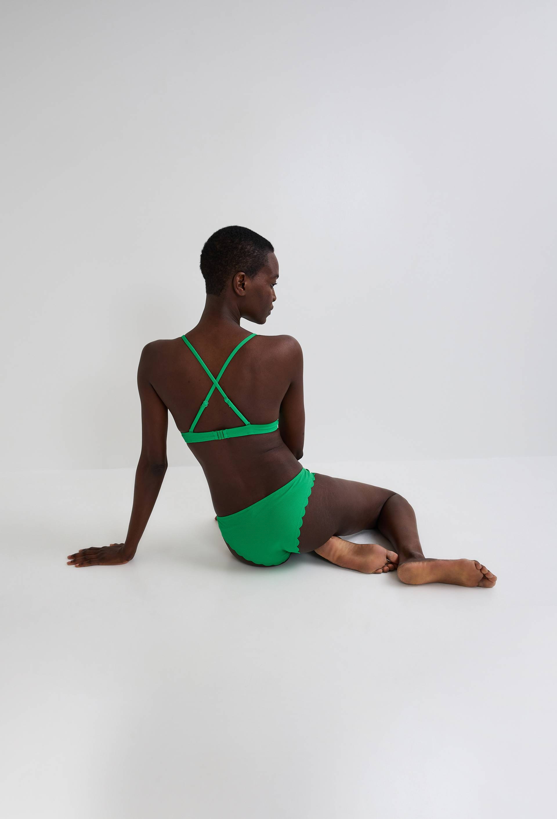 Haut de maillot de bain ZOE, mati&egrave;re recycl&eacute;e, Vert, large image number 1.0