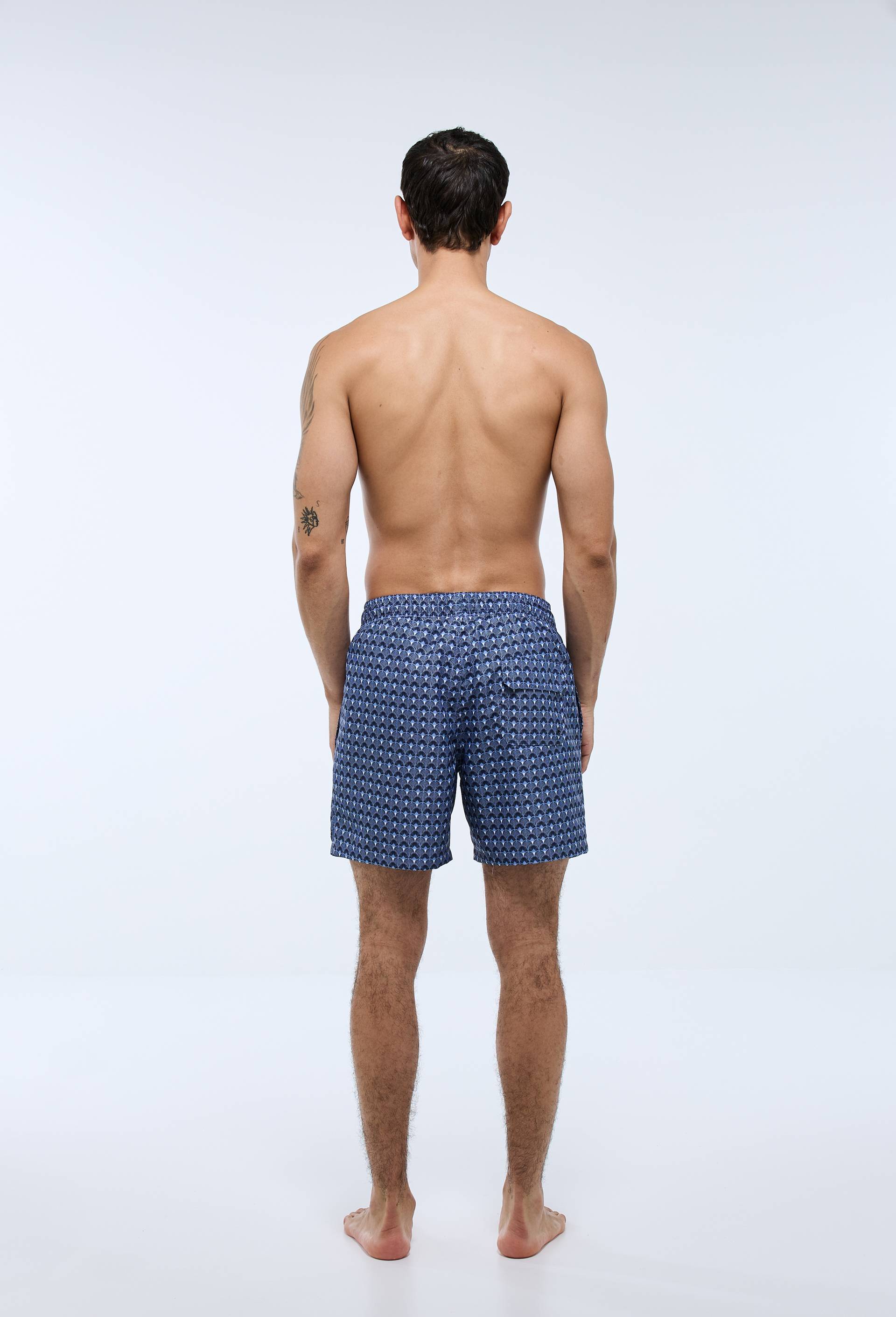 Short de bain imprimé, Bleu foncé, large image number 1